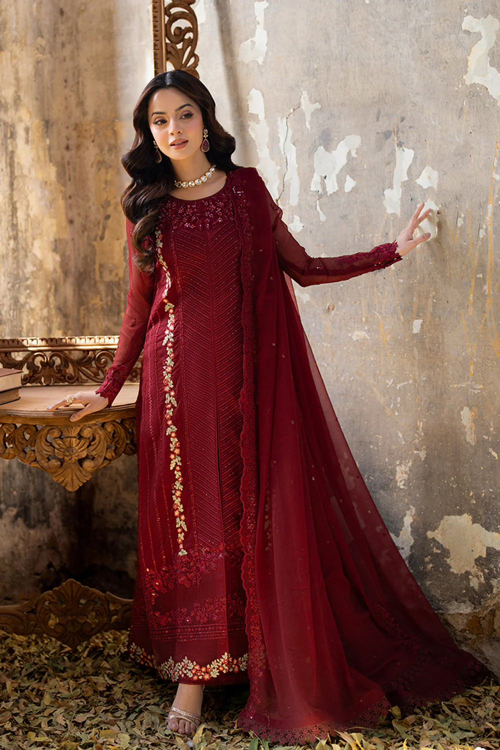 Azure Ensembles Luxury Chiffon Formals – Red Mist