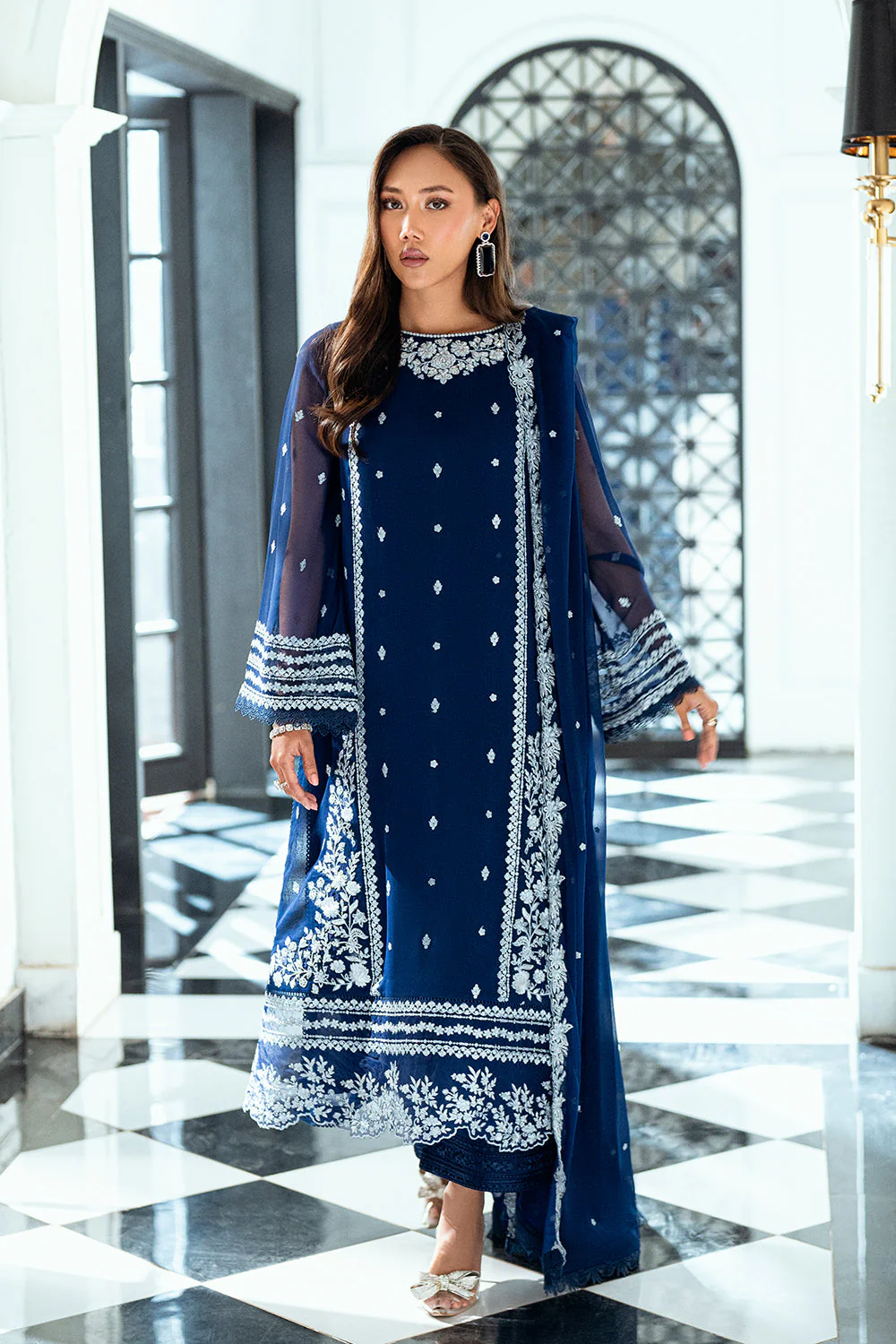 Azure Ensembles Luxury Eid Chiffon Formals – Moon Light
