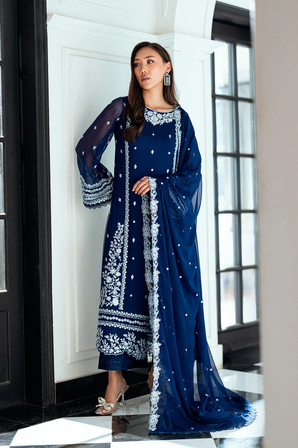 Azure Ensembles Luxury Eid Chiffon Formals – Moon Light - Image 2