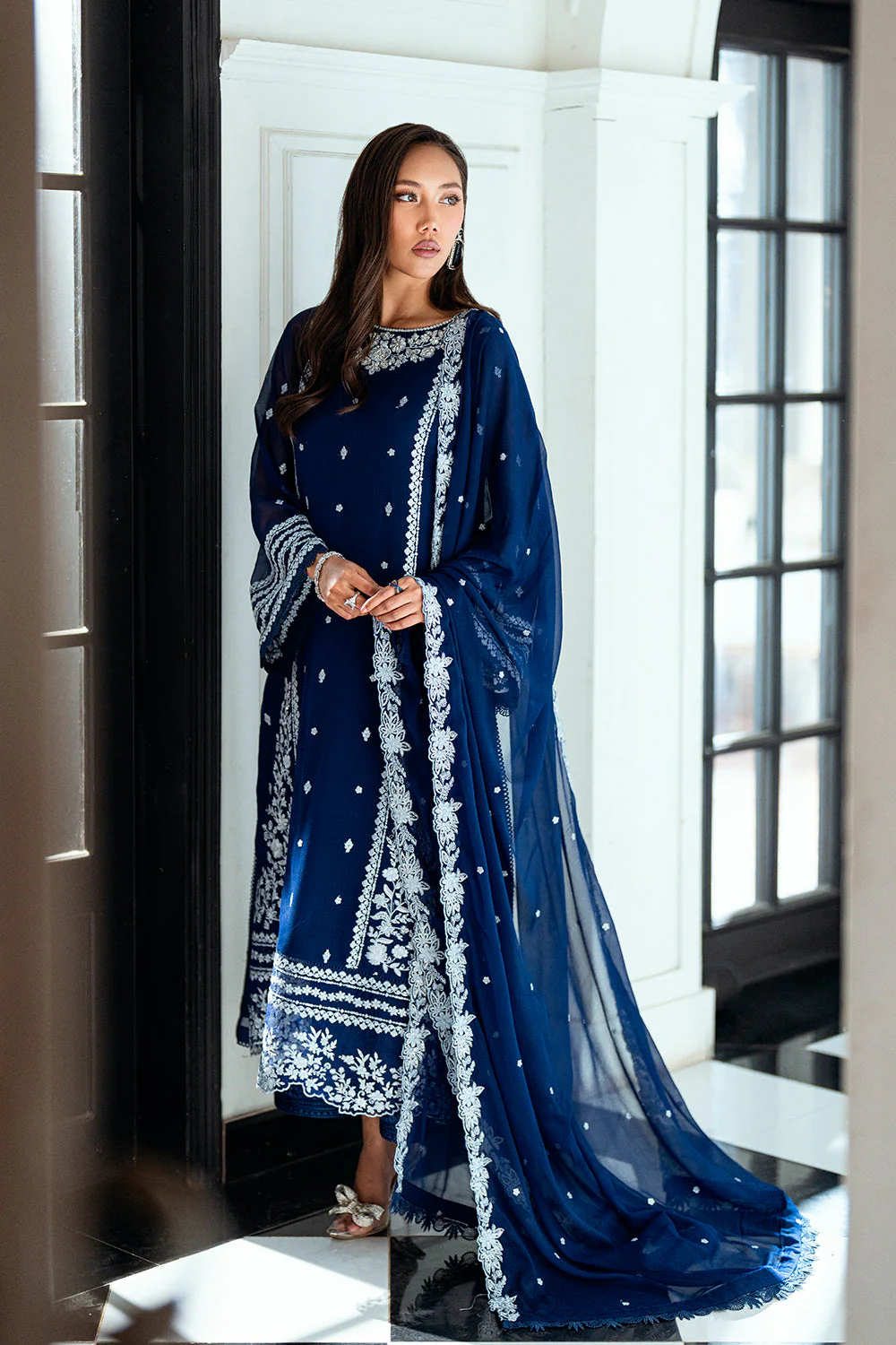 Azure Ensembles Luxury Eid Chiffon Formals – Moon Light - Image 3