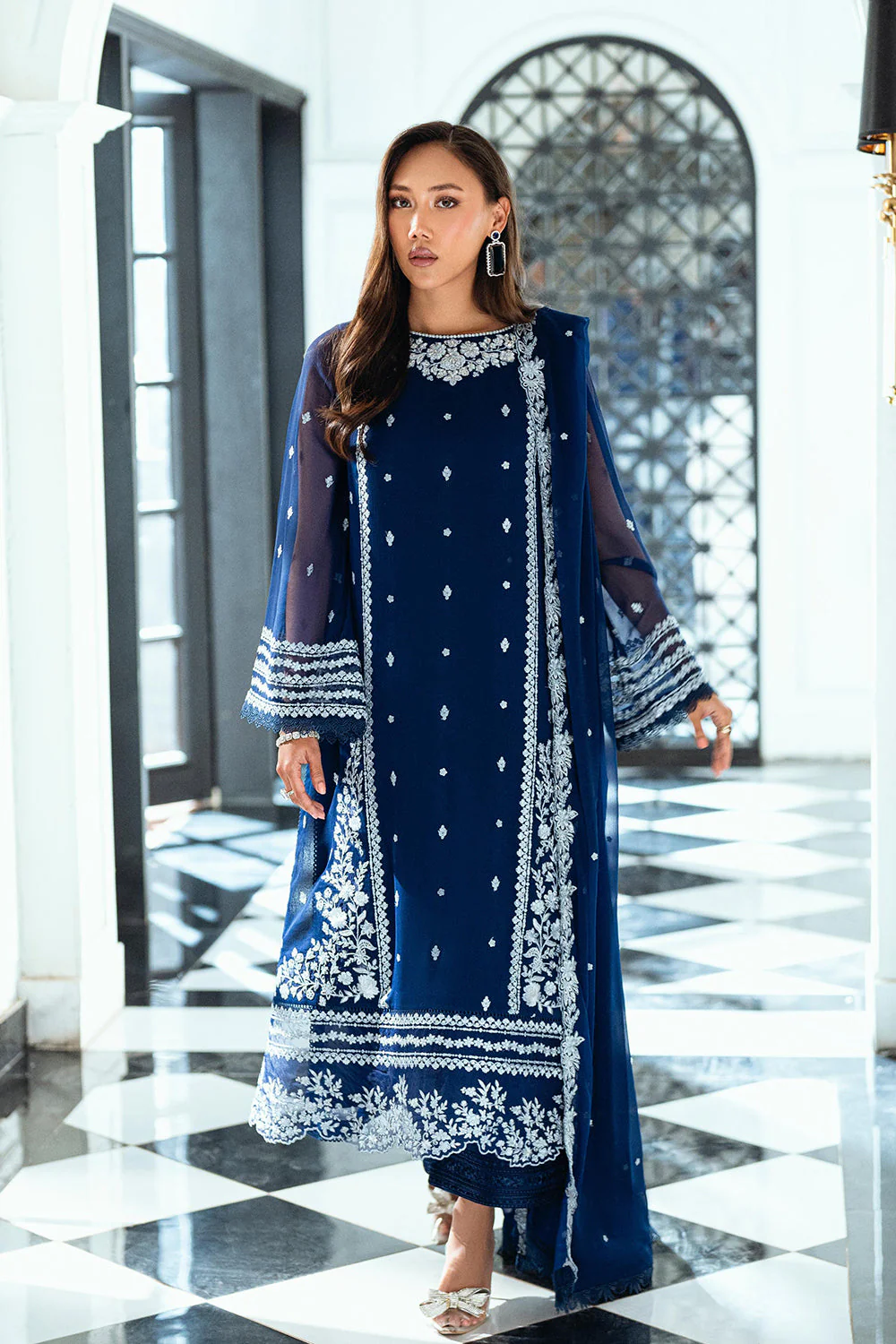 Azure Ensembles Luxury Eid Chiffon Formals – Moon Light - Image 4