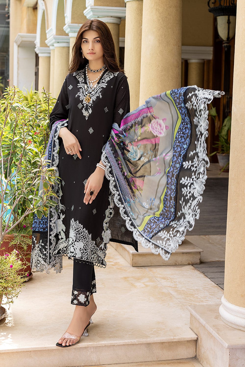 Azure Festive Luxury Lawn Collection 2022 – Dark Raven - Image 6