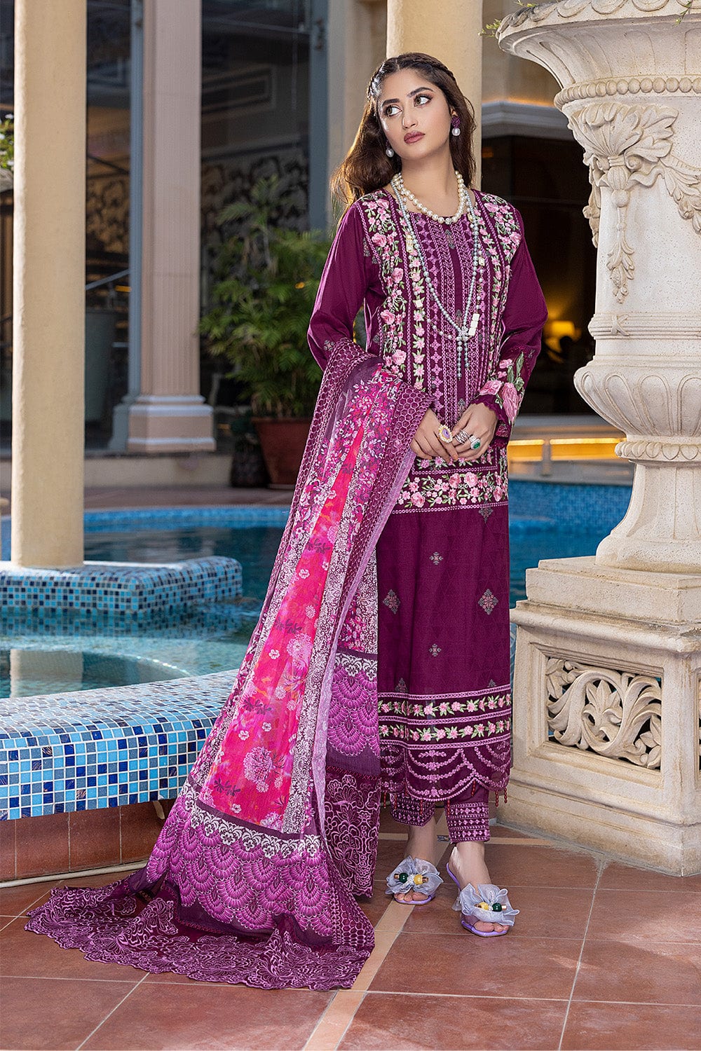 Azure Festive Luxury Lawn Collection 2022 – Imperial Ornate - Image 2