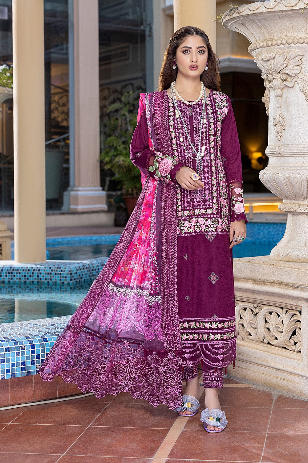 Azure Festive Luxury Lawn Collection 2022 – Imperial Ornate - Image 6