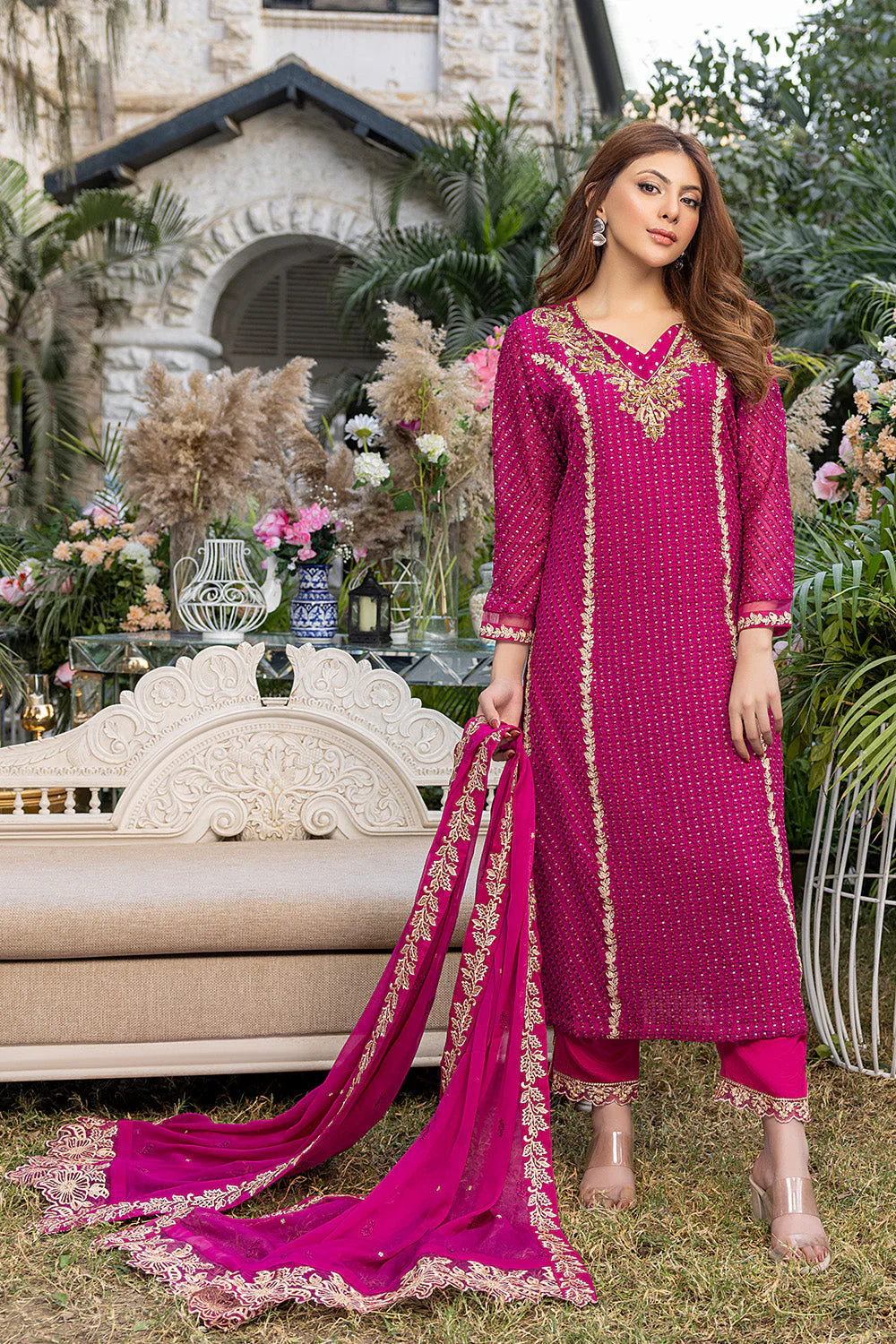 Azure Luxe Embroidered Festive Formal Collection – Florescence - Image 4