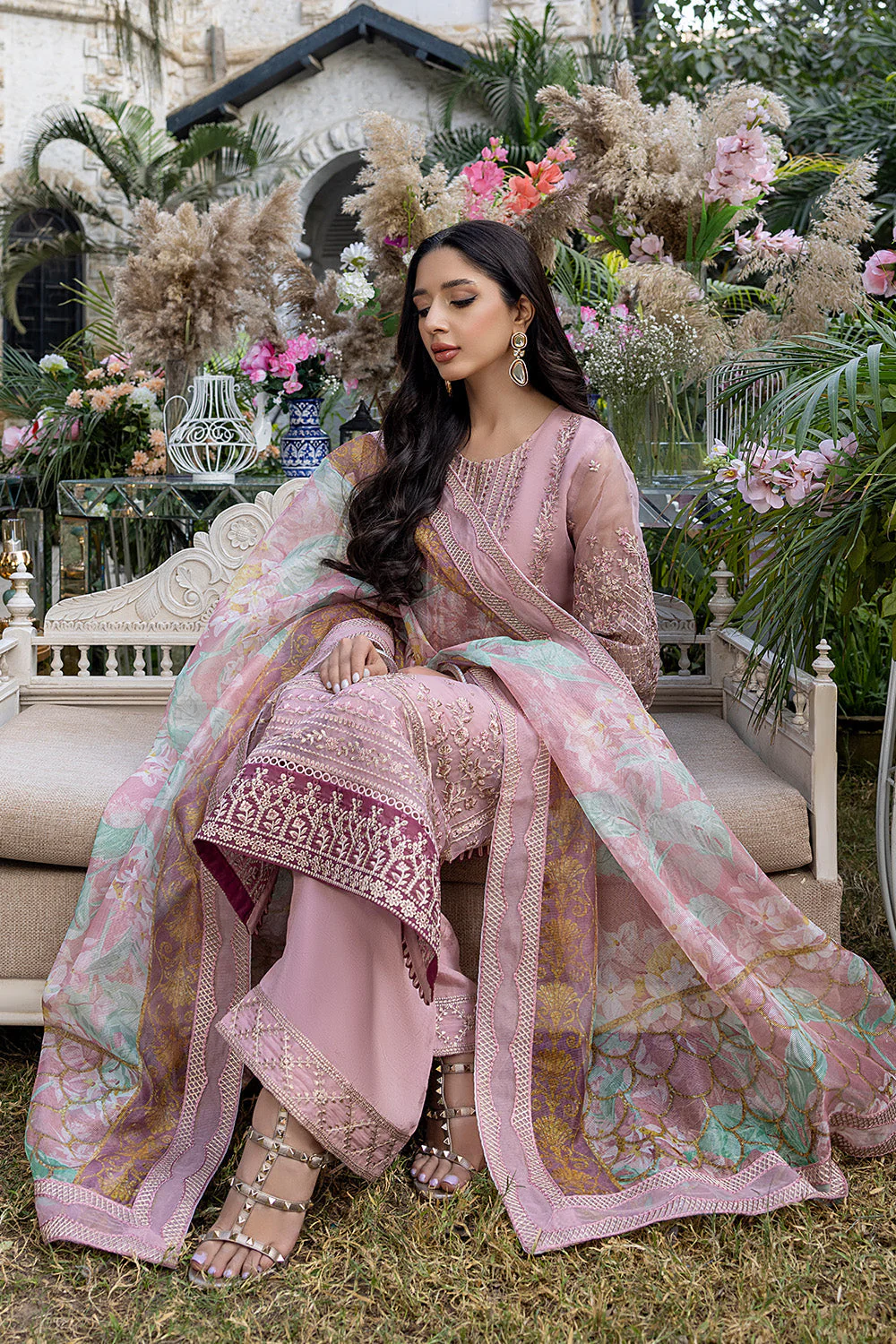 Azure Luxe Embroidered Festive Formal Collection – Lotus Plush - Image 3