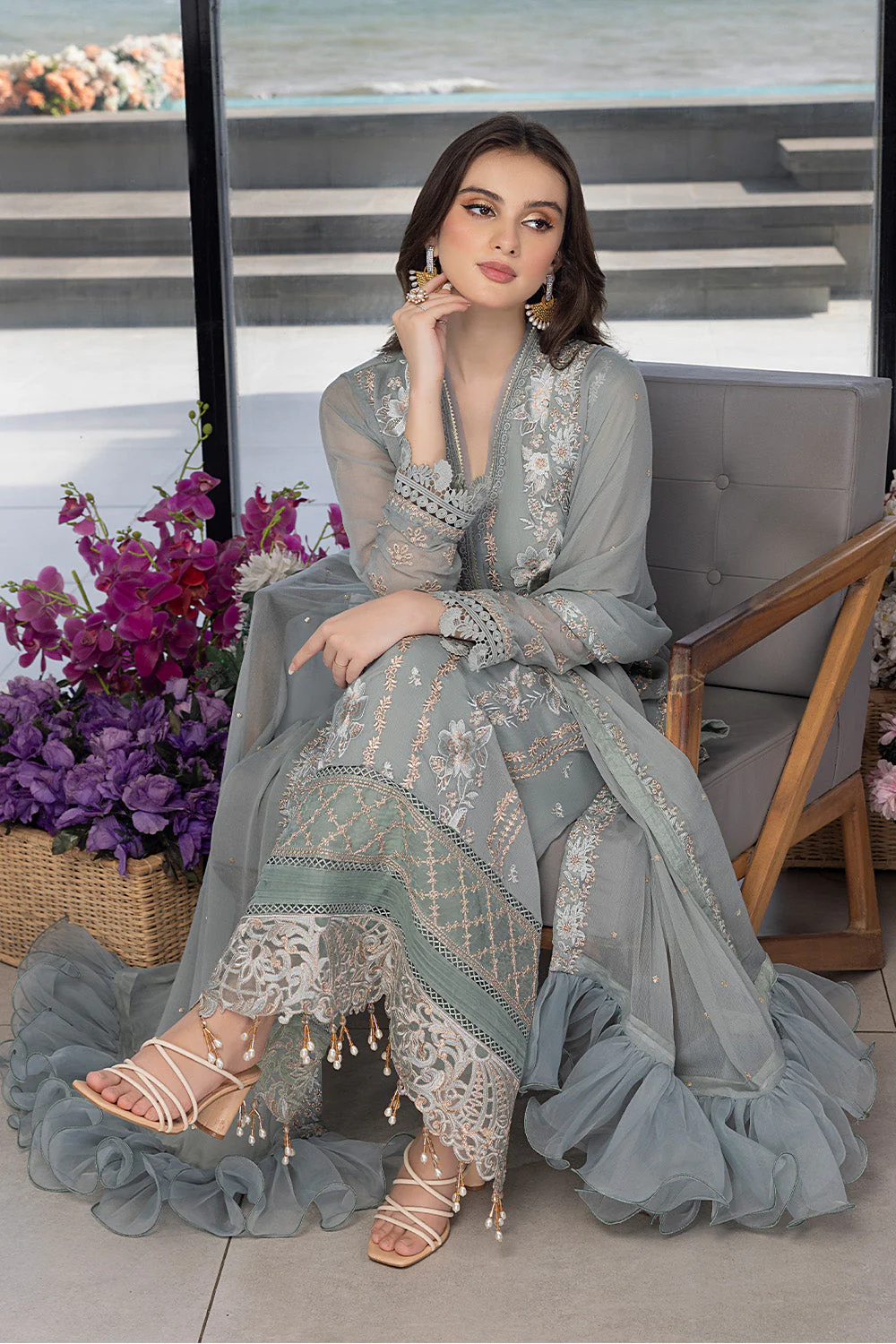 Azure Luxe Luxury Formal Collection – Floral Fringe - Image 3