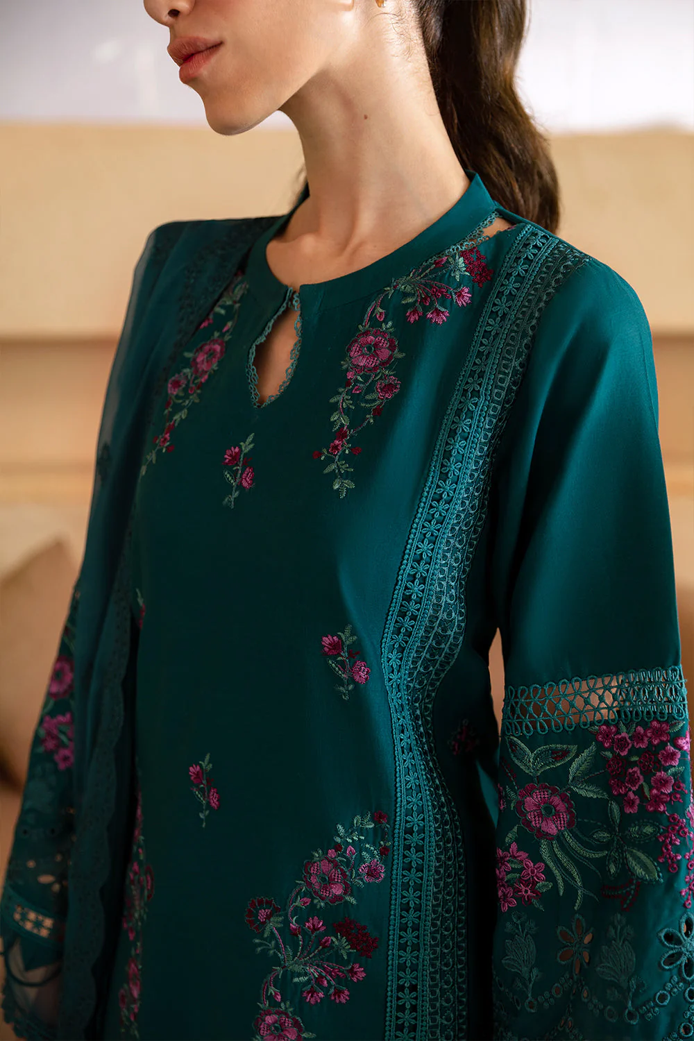 Azure Luxe Premium Cambric Cotton Collection – Teal Treasure - Image 3