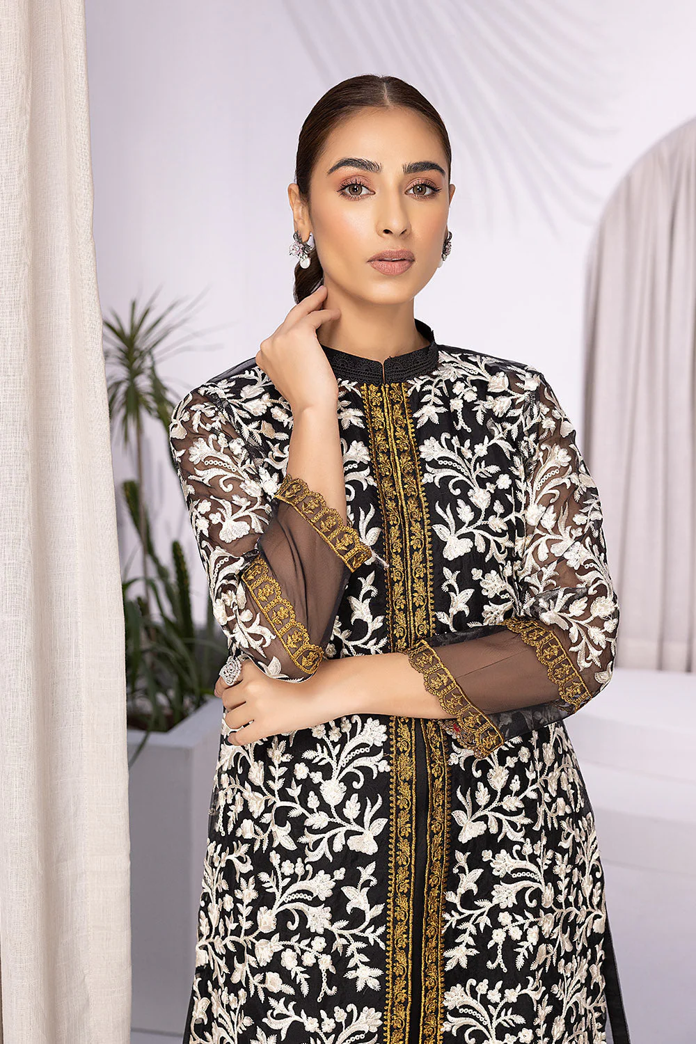 Azure Luxury Embroidered Formal Shirts – Hazy Night - Image 4