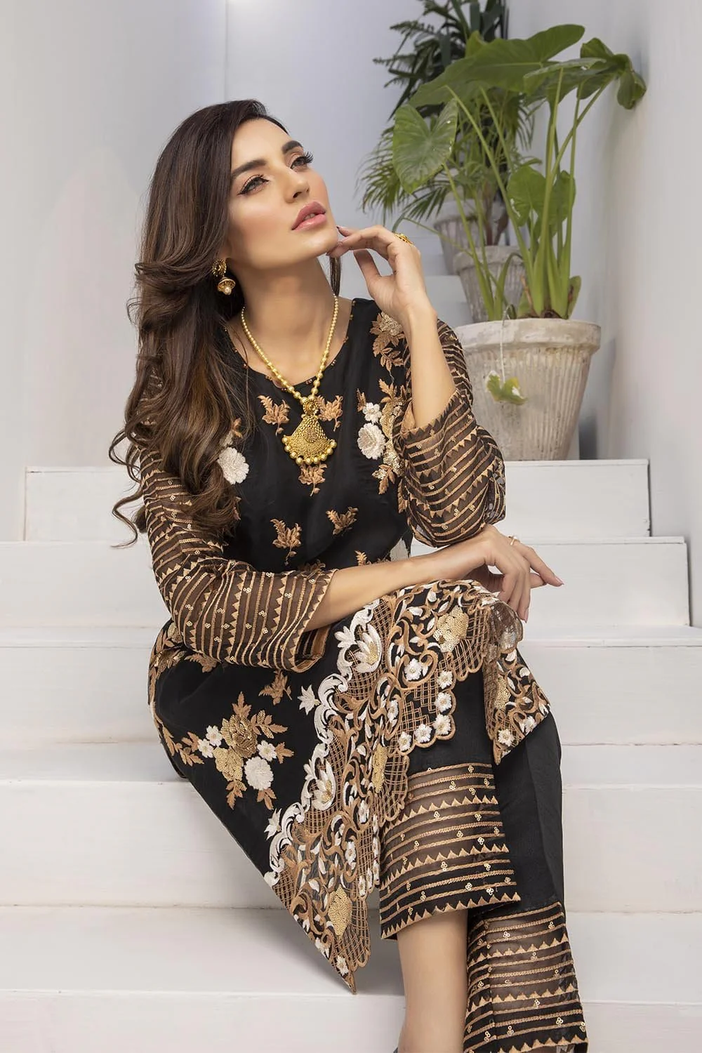 Azure Luxury Formal Kurtis 2021 – Blossoms - Image 3
