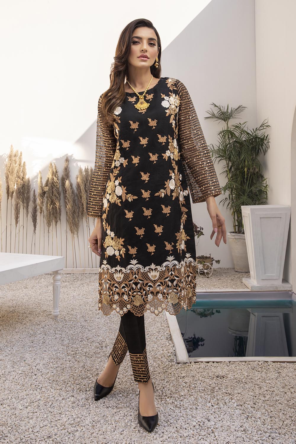 Azure Luxury Formal Kurtis 2021 – Blossoms - Image 5