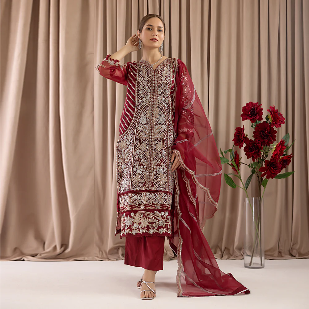 Bahaar Formal Stitched/Pret Embroidered Collection – BFS-7 - Image 4