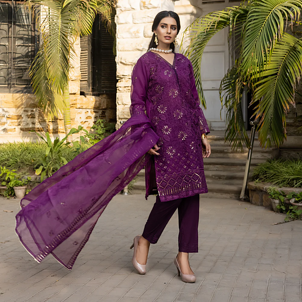 Bahaar Organza Stitched/Pret Semi Formal Collection – BSF-6 - Image 3