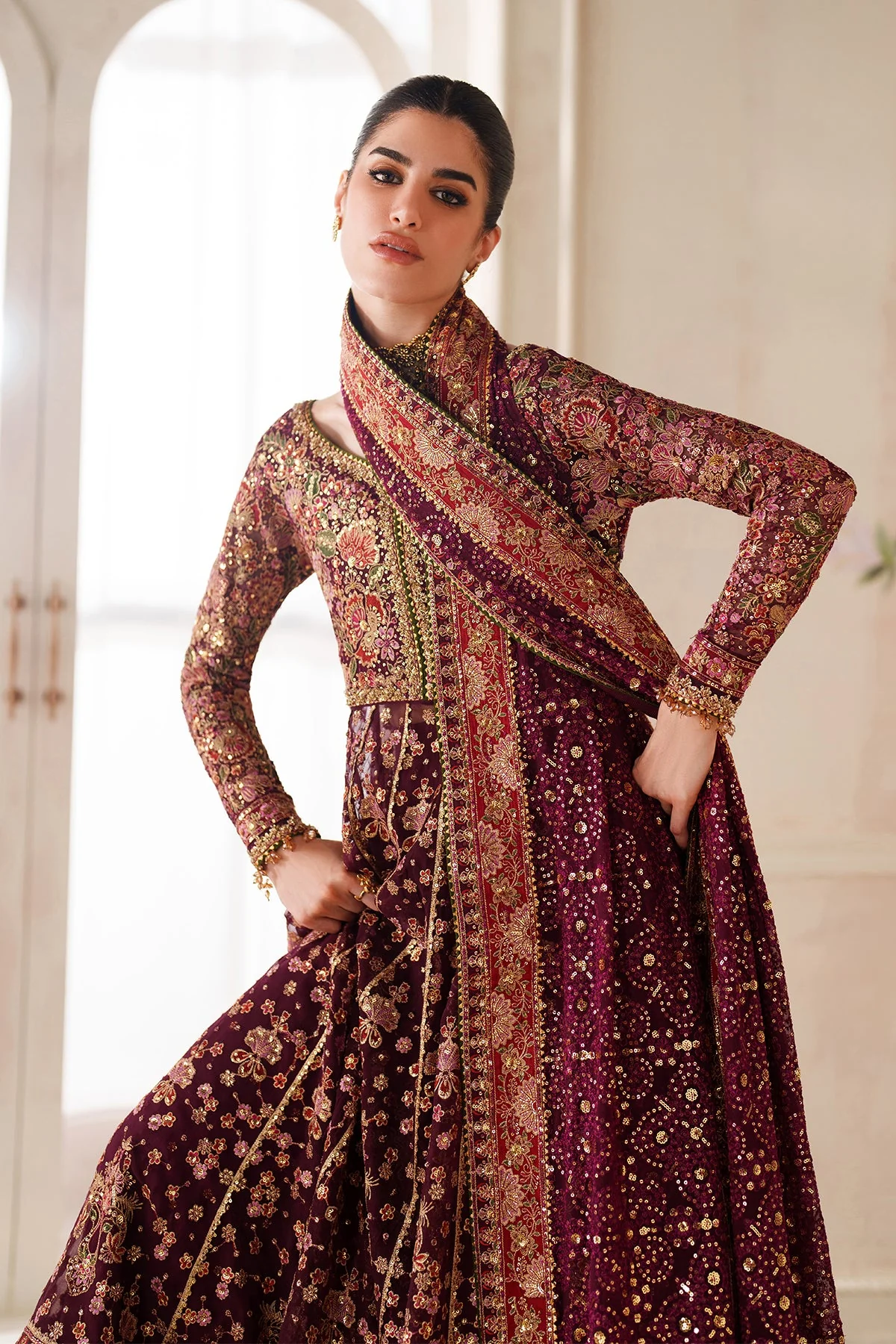Baroque Chantelle Luxury Wedding Formals – Embroidered Chiffon CH14-05 - Image 3