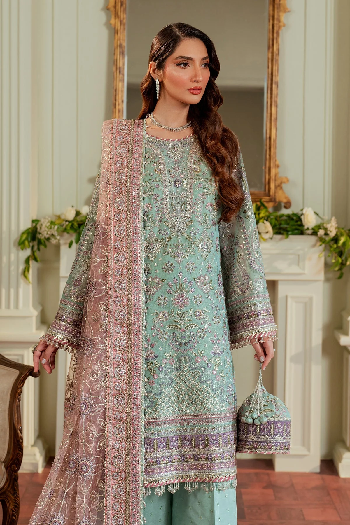 Baroque Chantelle Luxury Wedding Formals – Embroidered Net CH13-08 - Image 23