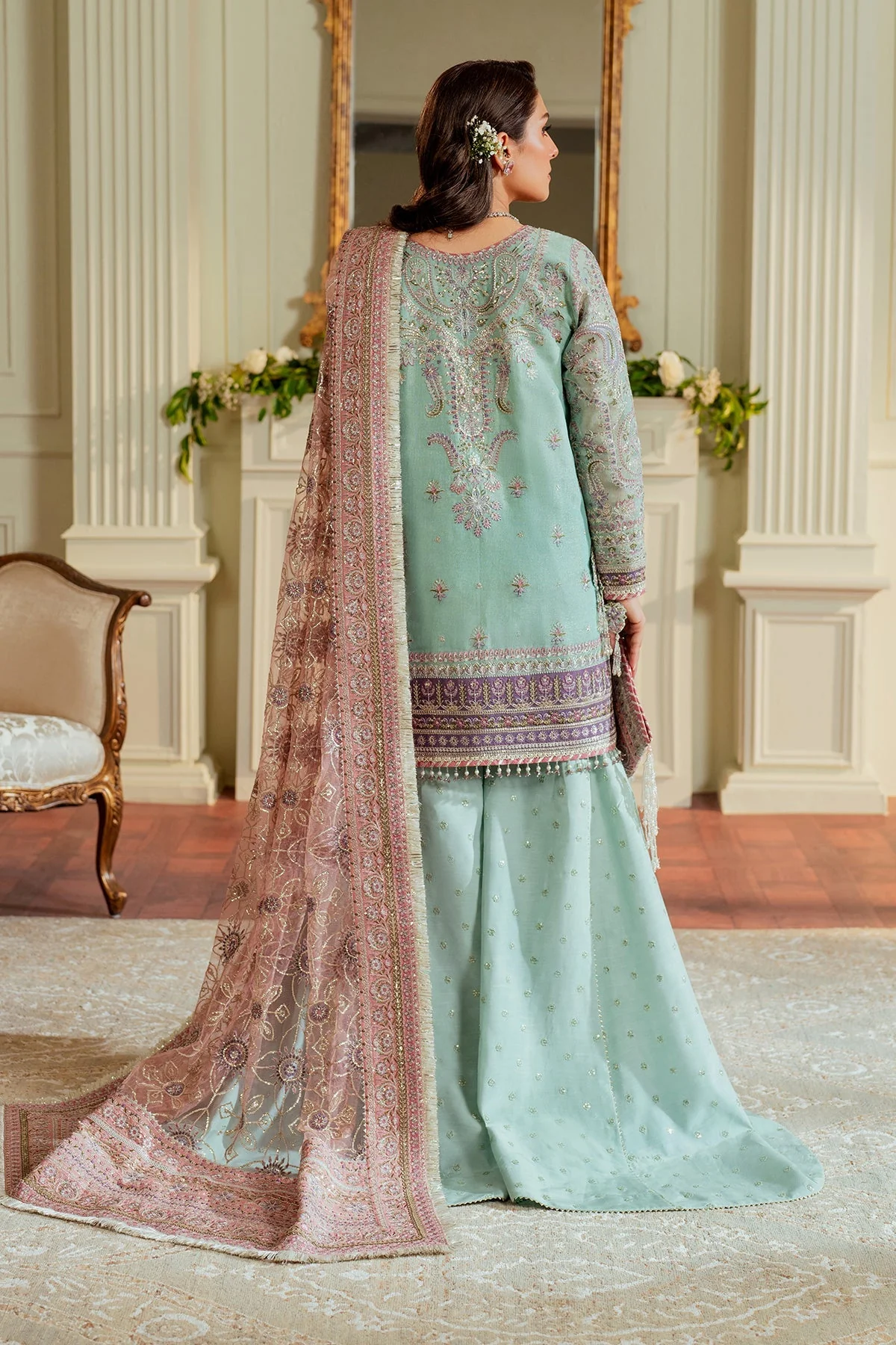 Baroque Chantelle Luxury Wedding Formals – Embroidered Net CH13-08 - Image 5