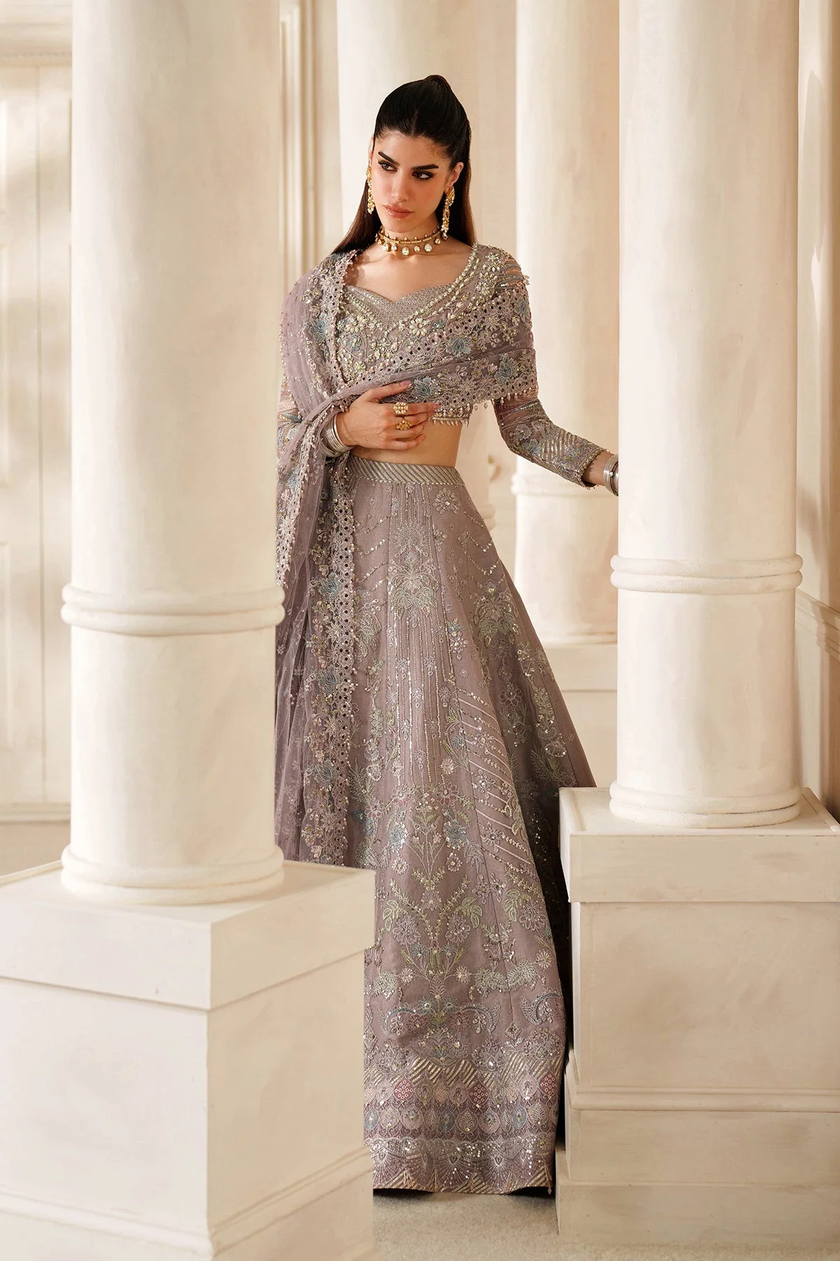 Baroque Chantelle Luxury Wedding Formals – Embroidered Net CH14-04 - Image 17