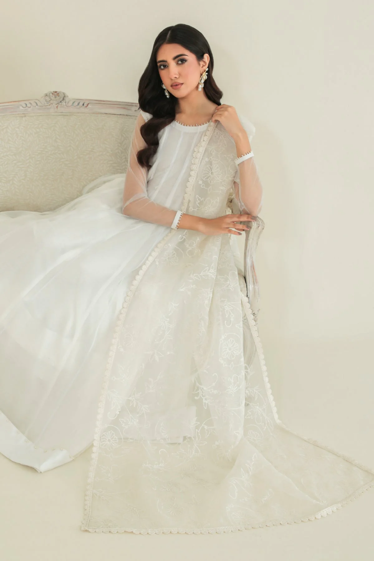 Baroque Embroidered Organza Dupatta-35 - Image 2