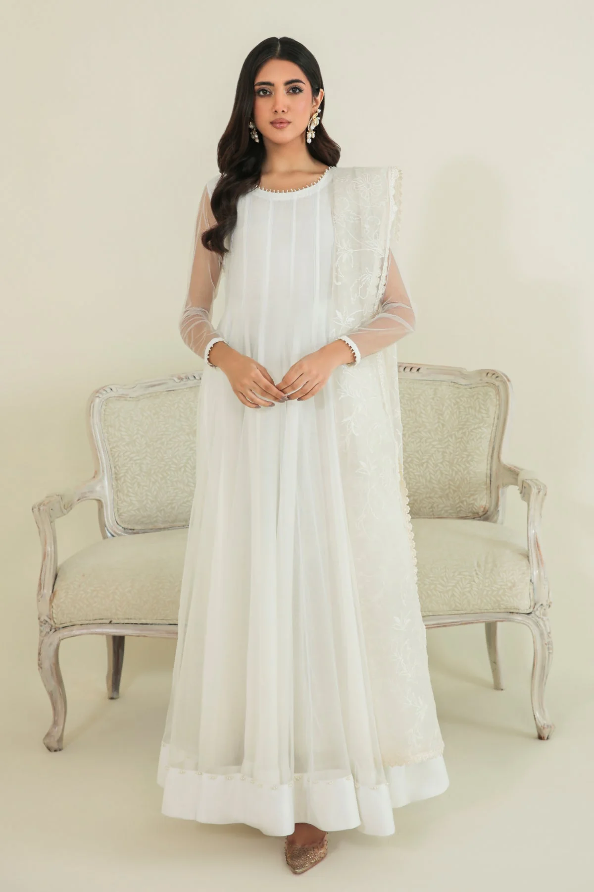 Baroque Embroidered Organza Dupatta-35 - Image 3