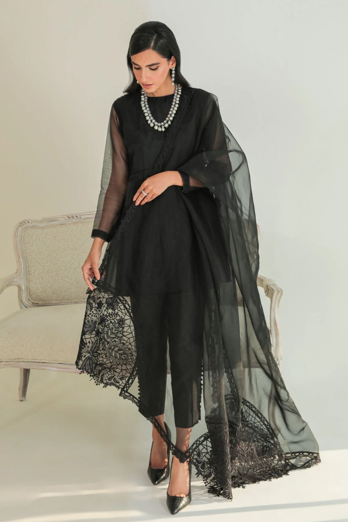 Baroque Embroidered Organza Dupatta-38