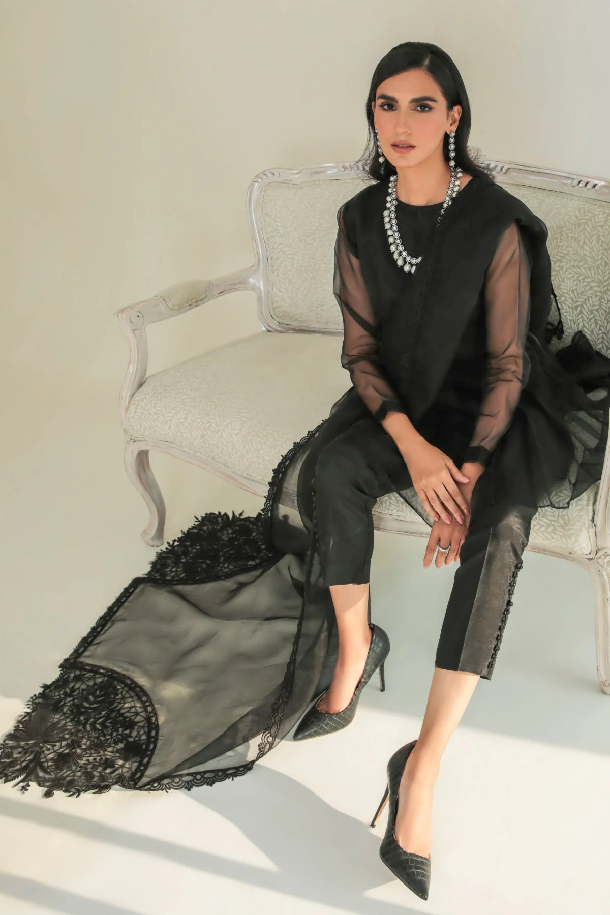 Baroque Embroidered Organza Dupatta-38 - Image 2
