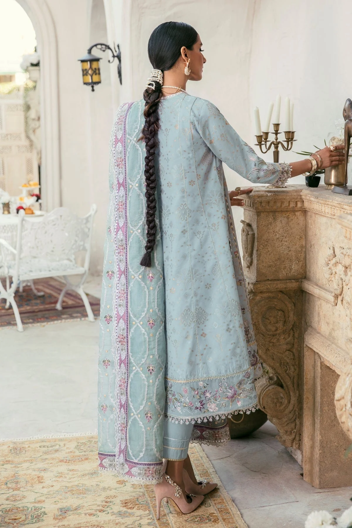Baroque Festive Eid Lawn Collection 2022 – BQU-BL08-02 - Image 3