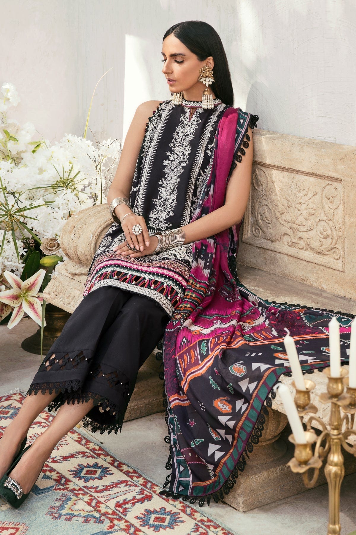 Baroque Festive Eid Lawn Collection – BQU-BL08-08 - Image 3