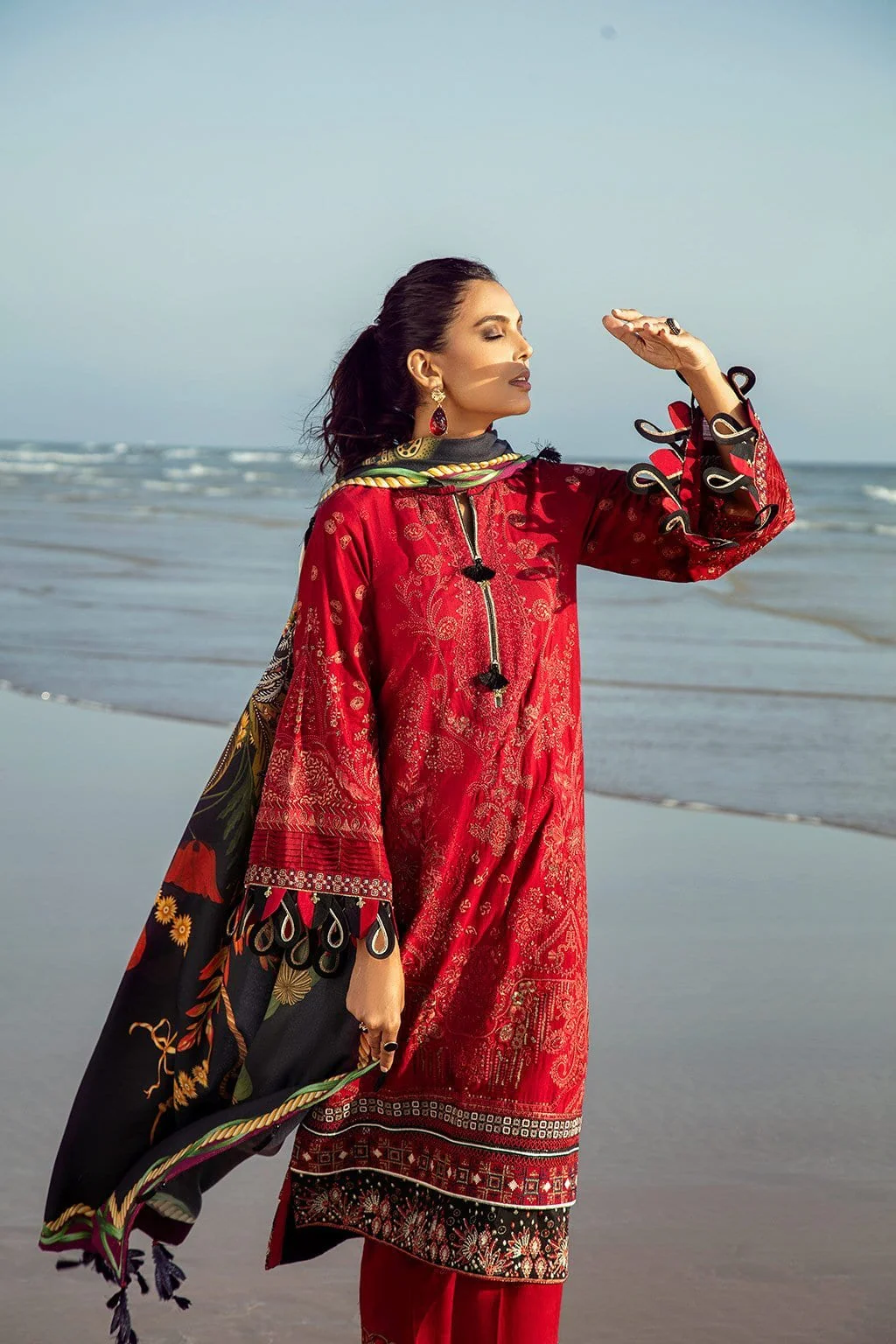 Baroque Khaddar Winter Collection – CORAL - Image 2