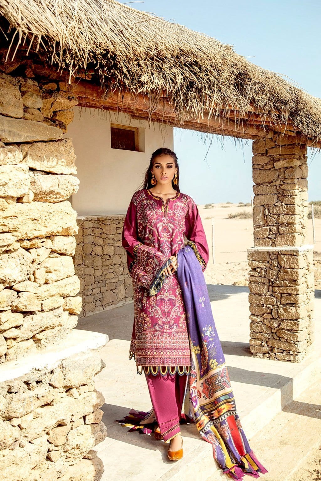 Baroque Khaddar Winter Collection – DARK LILAC - Image 4