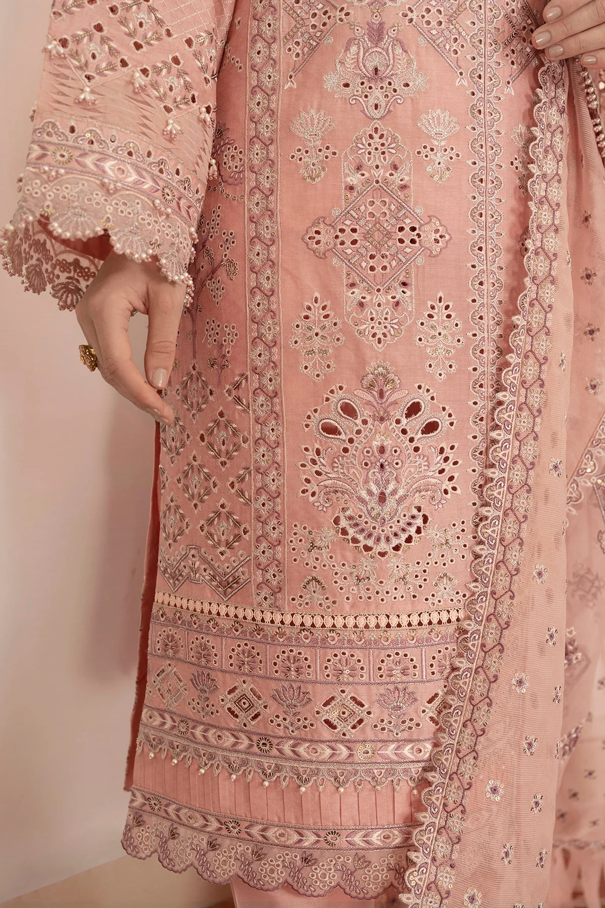 Baroque Swiss Voile Collection – Embroidered Self Jacquard Lawn SL11-D08 - Image 12
