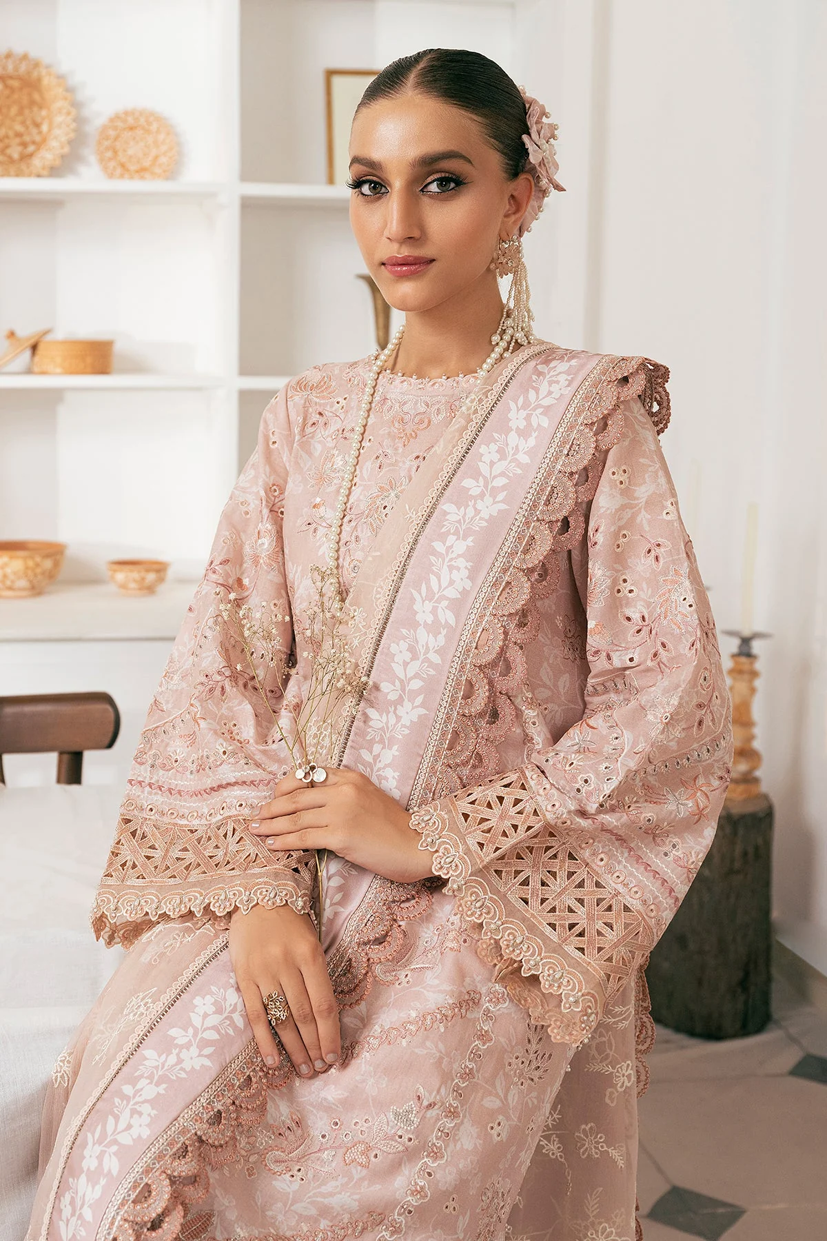 Baroque Swiss Voile Collection – Embroidered Swiss Lawn SL11-D03 - Image 10