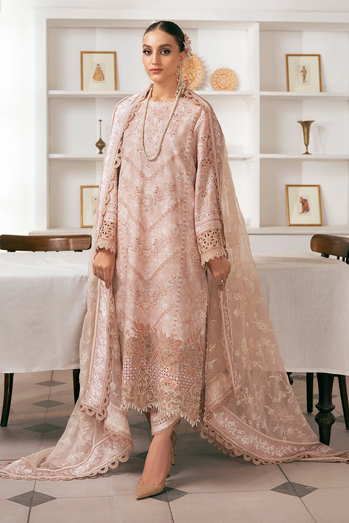 Baroque Swiss Voile Collection – Embroidered Swiss Lawn SL11-D03 - Image 7