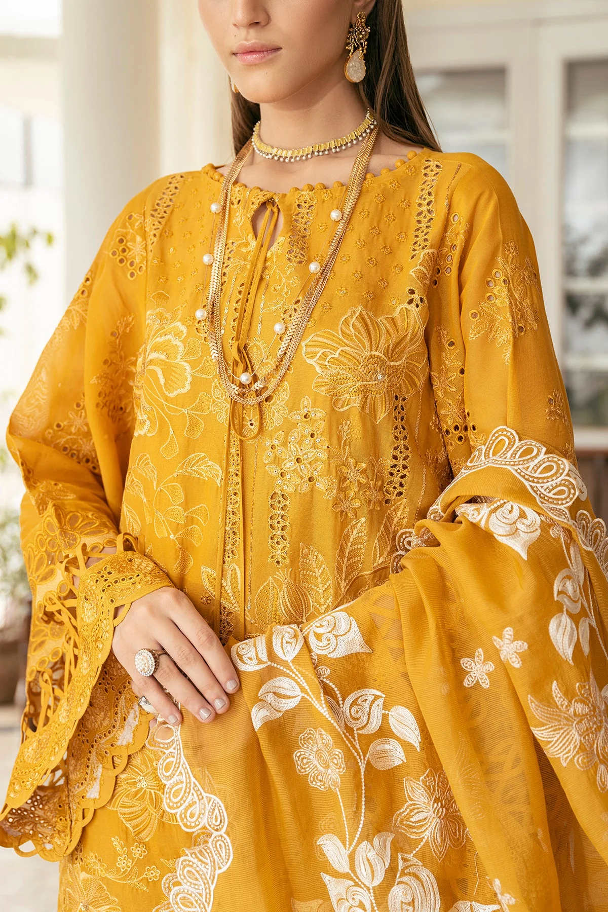 Baroque Swiss Voile Collection – Embroidered Swiss Lawn SL11-D06 - Image 7