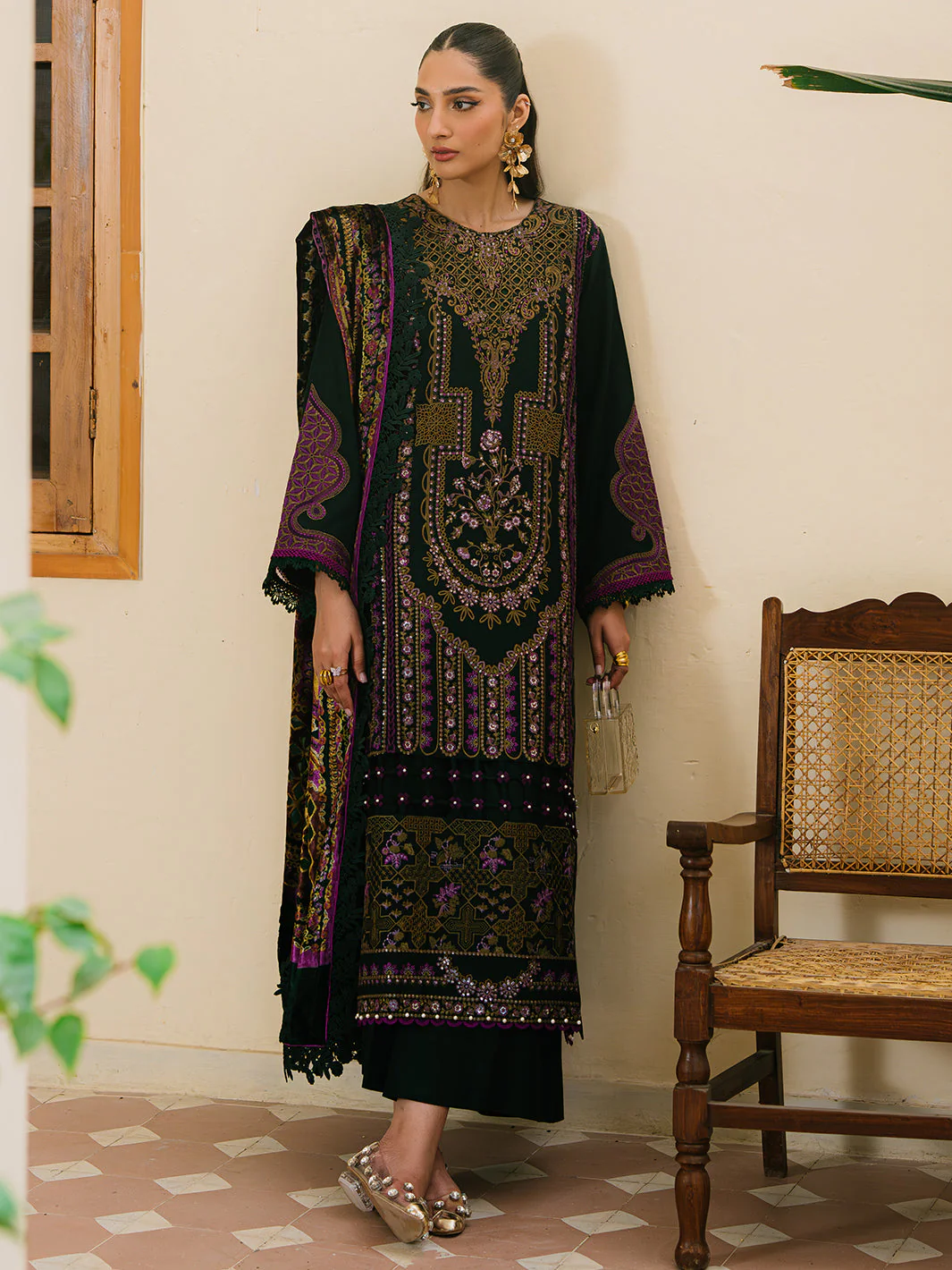 Bin Ilyas Olivia Embroidered Winter – 521-A - Image 4