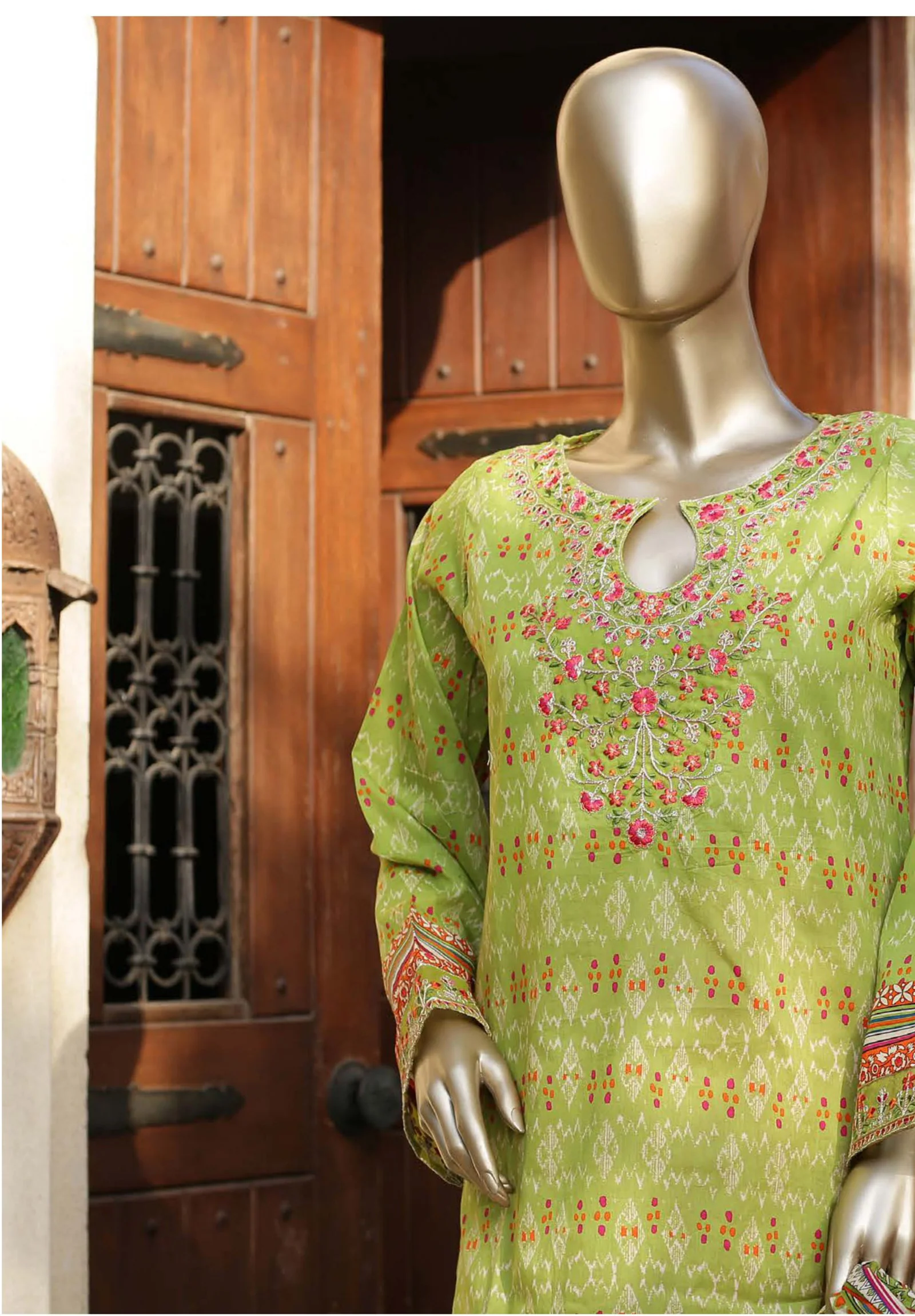 Bin Saeed Stitched Embroidered 3PC Lawn Collection – D-188 - Image 2