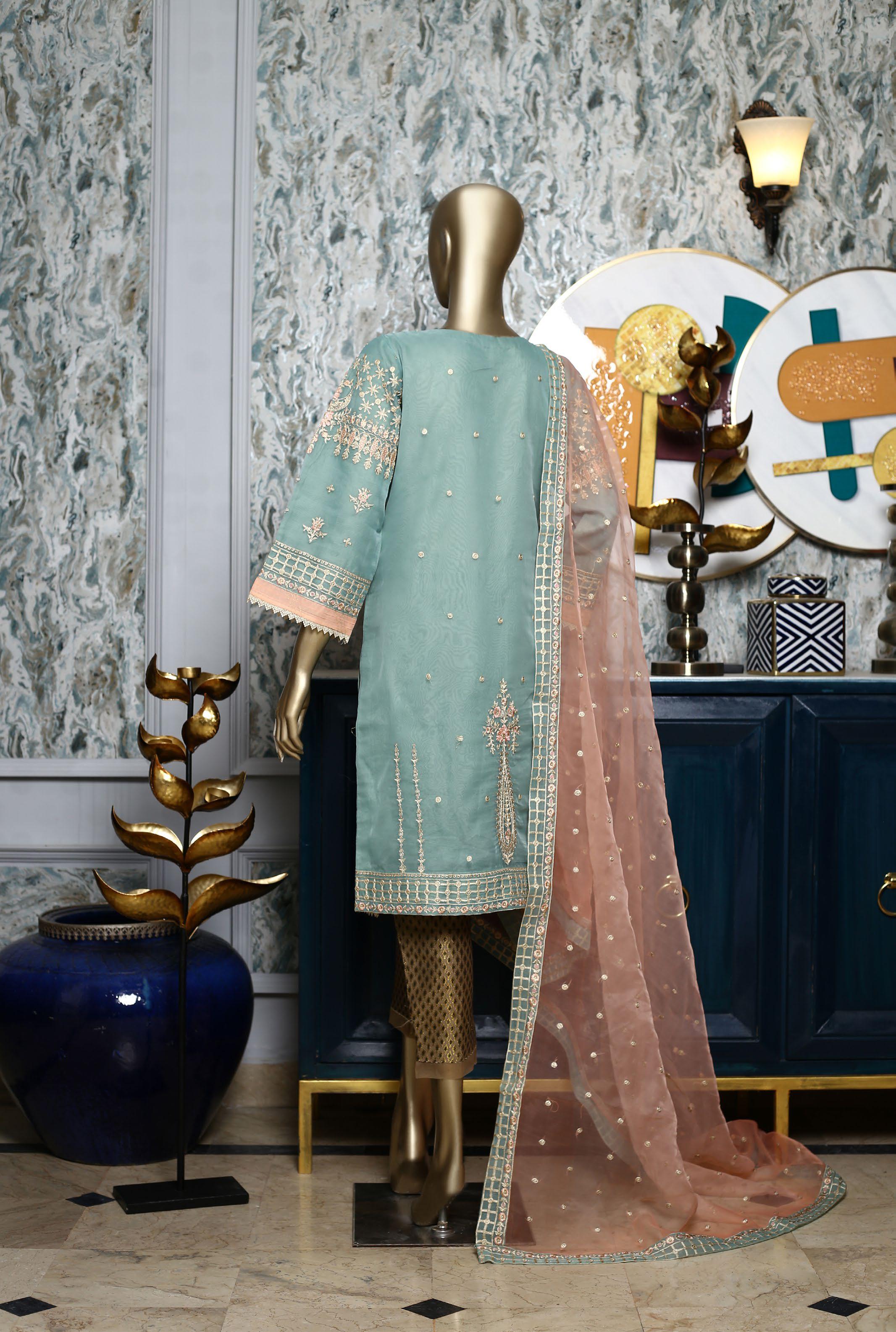 Bin Saeed · Stitched Formal Organza 2PC Collection – DN-1 - Image 2