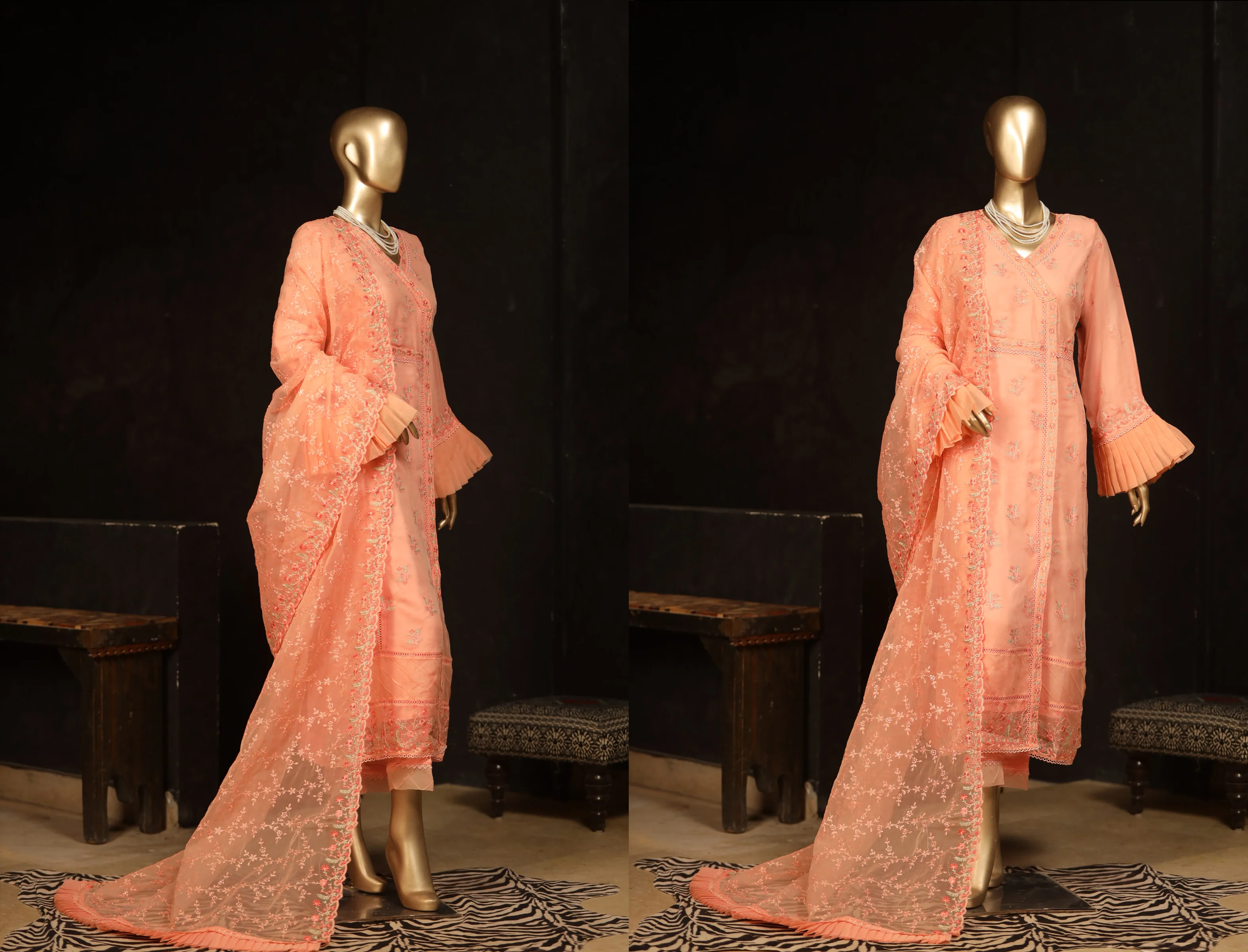 Bin Saeed Stitched Luxury Pret 3Pc Chiffon Collection – ASP-C005 - Image 2