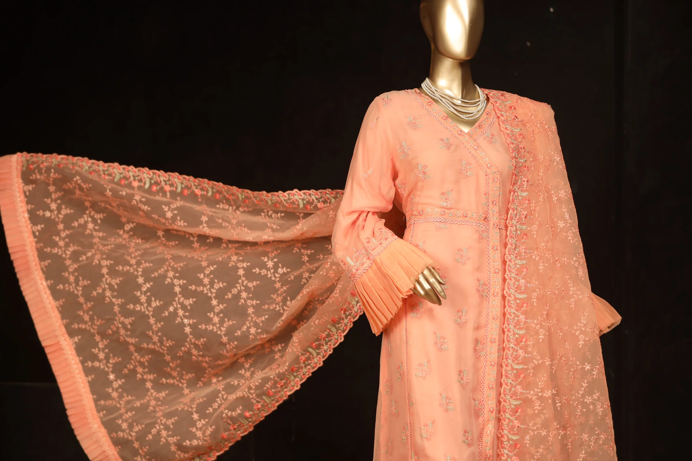 Bin Saeed Stitched Luxury Pret 3Pc Chiffon Collection – ASP-C005 - Image 3
