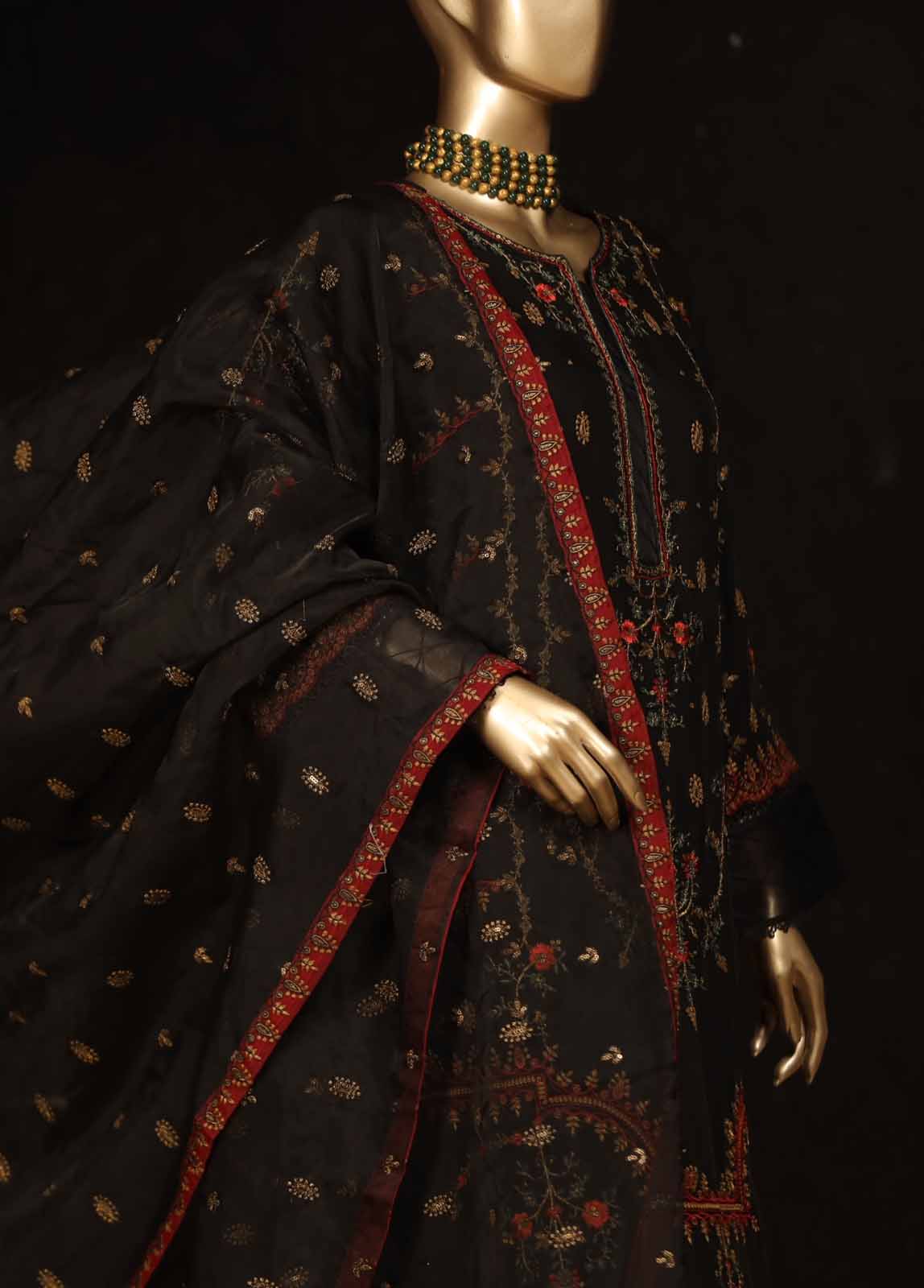 Bin Saeed Stitched Luxury Pret 3Pc Chiffon Collection – ZEF-C2003 - Image 3