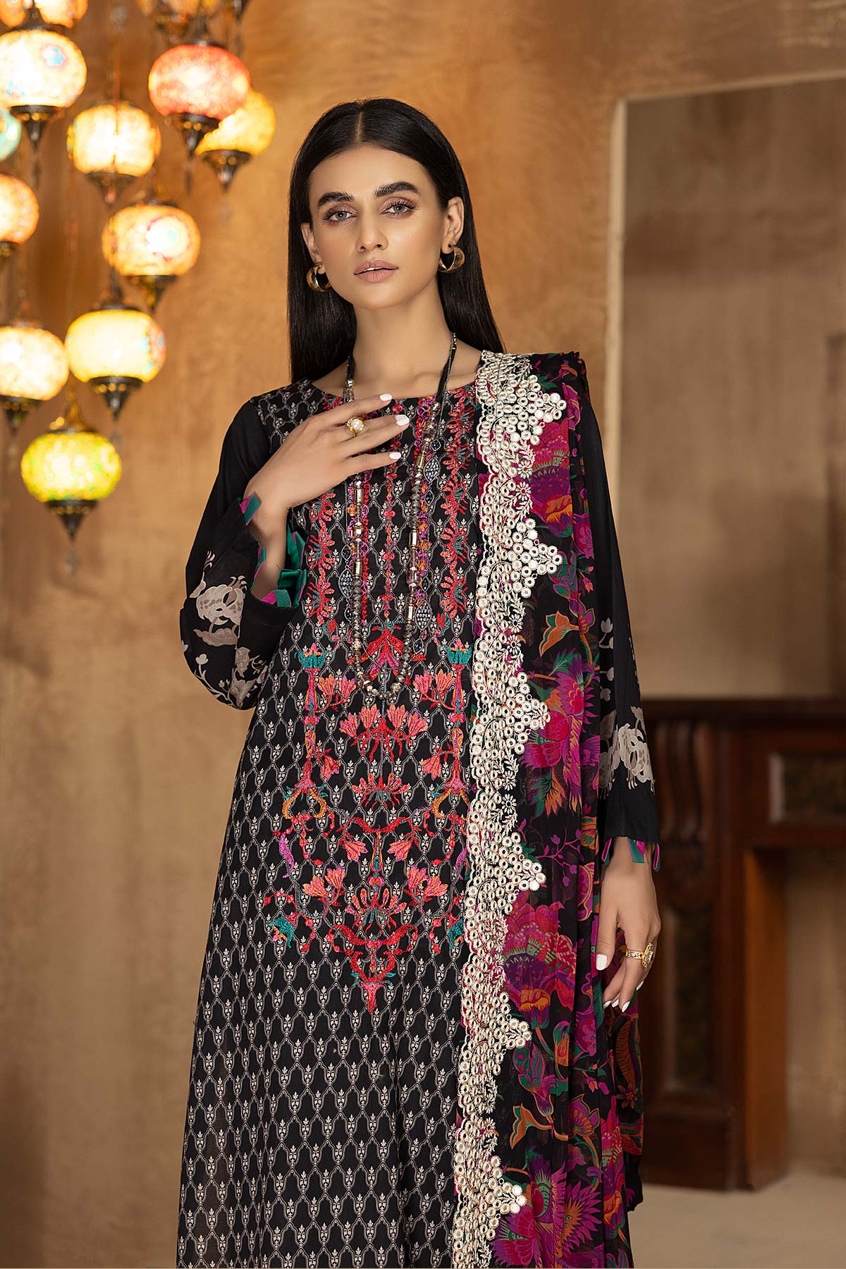 Charizma Aniiq – Embroidered Lawn Suit With Chiffon Dupatta AN22-06 - Image 2
