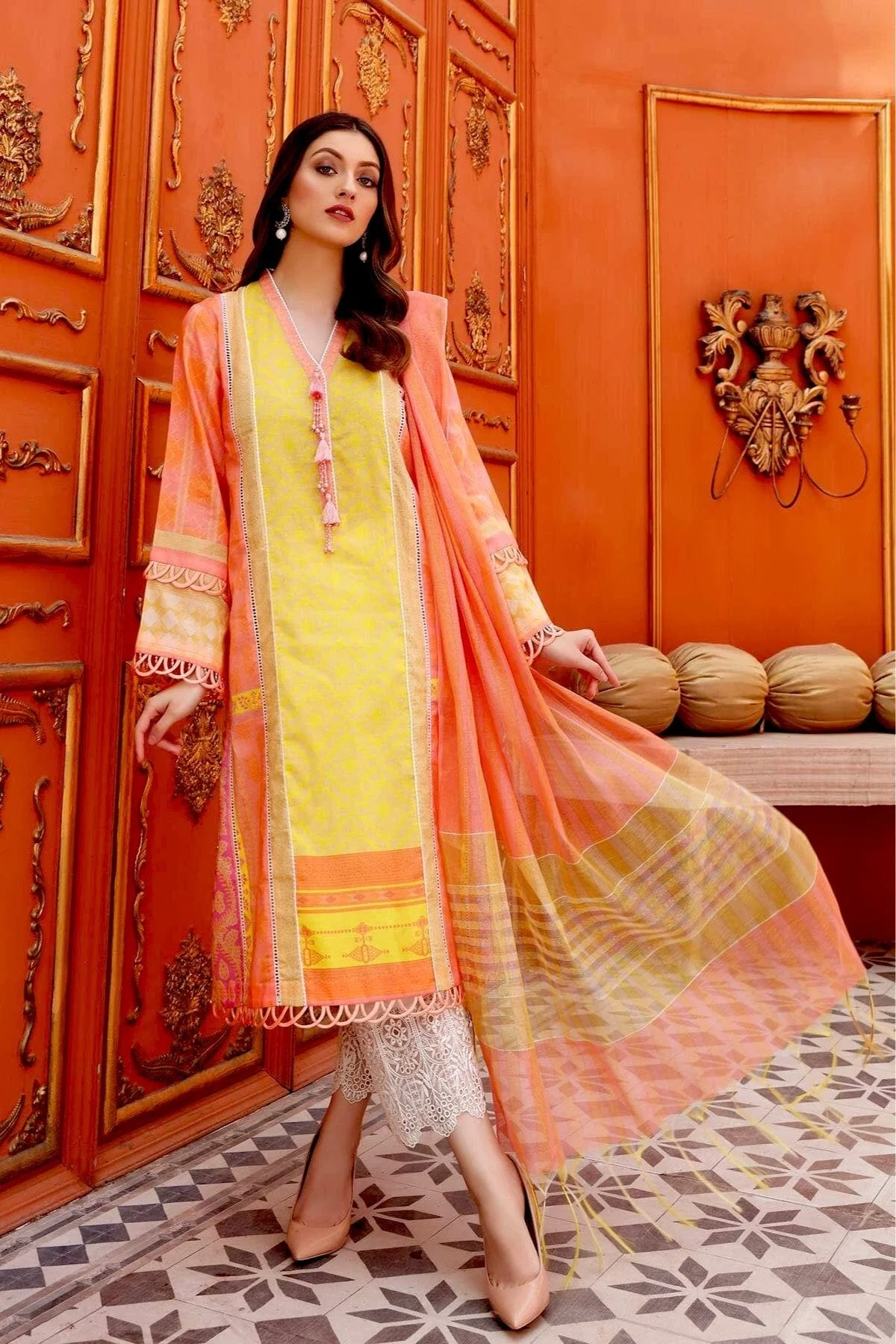 Charizma Belle Chapter 2 – 2 Pc Lawn With Loom Weave Dupatta - CB-10 - Image 2