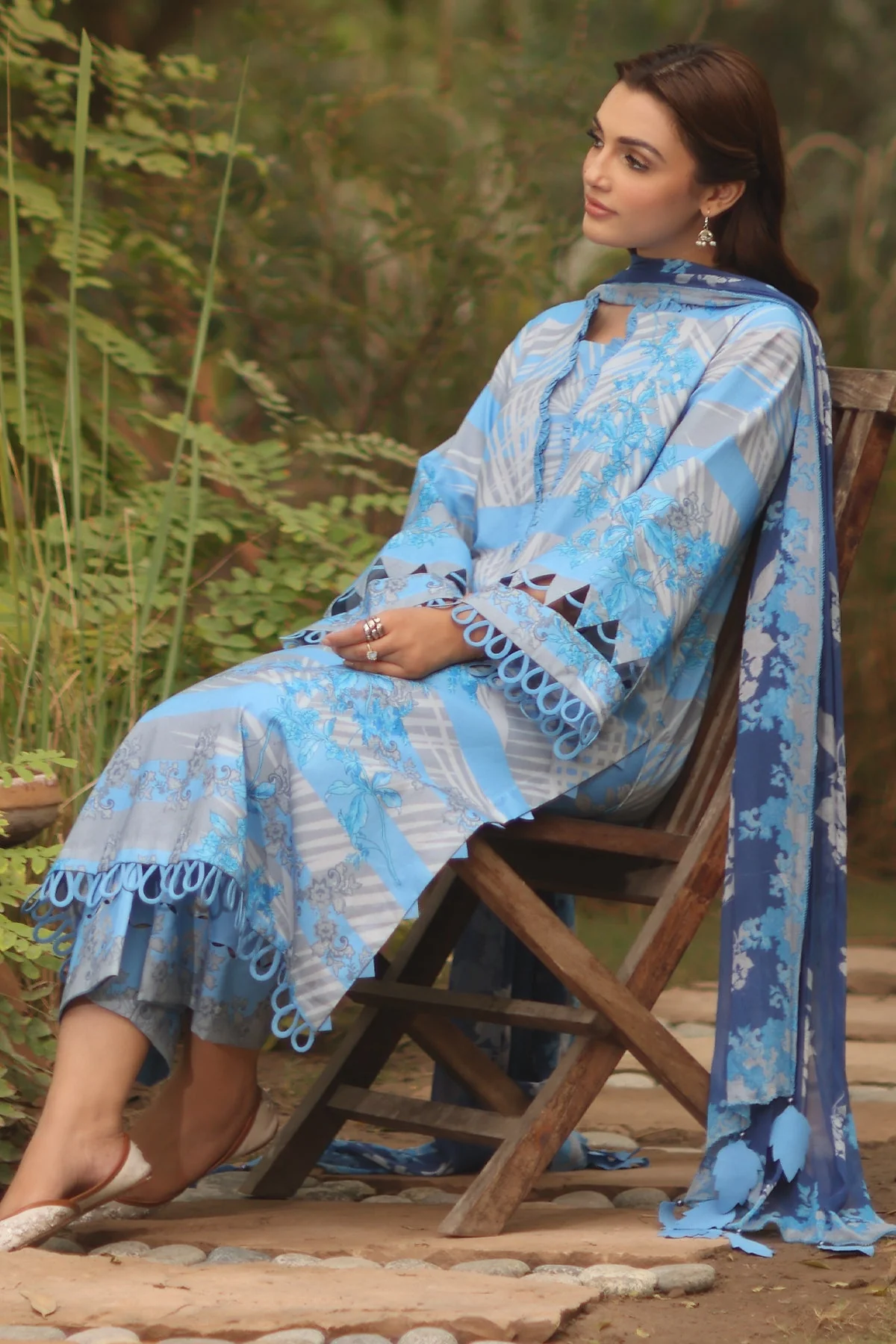 Charizma C-Prints – Printed Lawn Shirt with Chiffon Dupatta and Trouser DCSP4-10 - Image 4