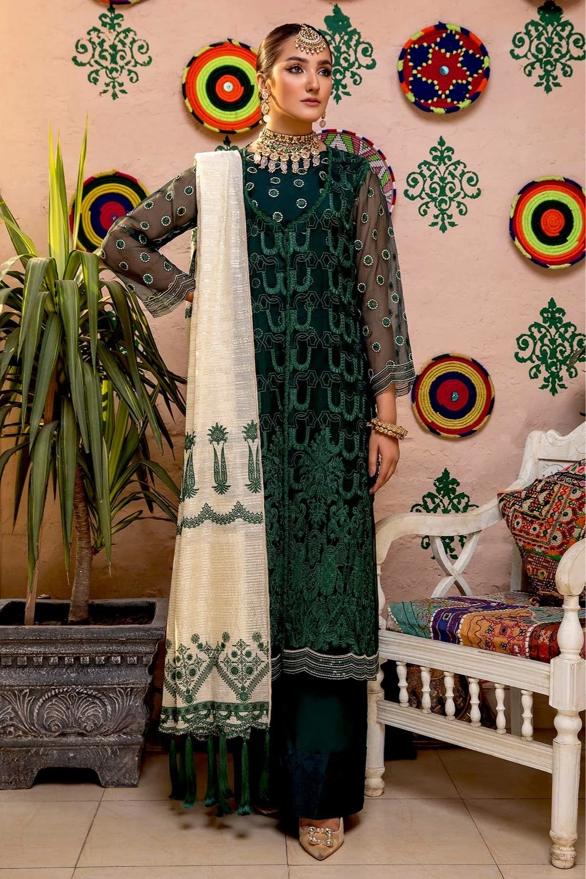 Charizma Celine Embroidered Chiffon Collection – CCE-05 - Image 4