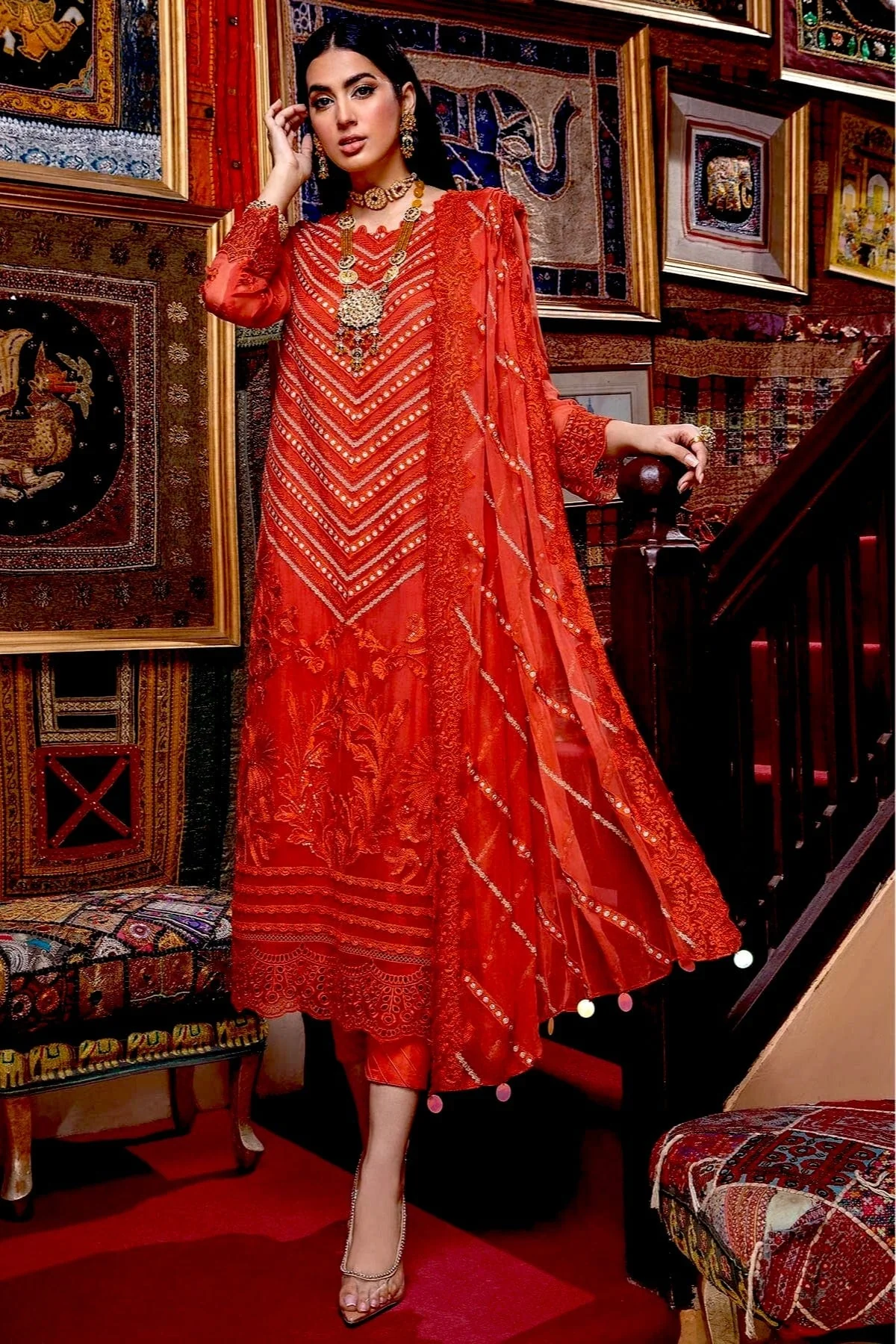 Charizma Celine Embroidered Chiffon Collection – CCE-06 - Image 2