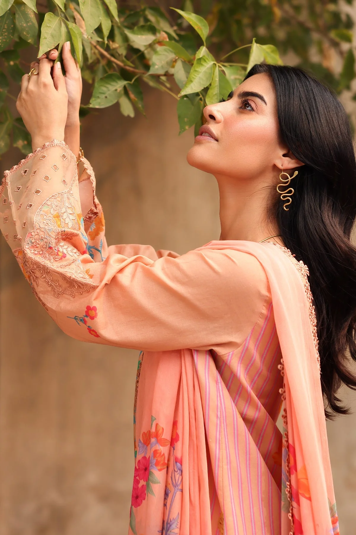 Charizma Combinations – Embroidered Lawn Shirt with Embroidered Chiffon Dupatta and Trouser DSCC4-13 - Image 3