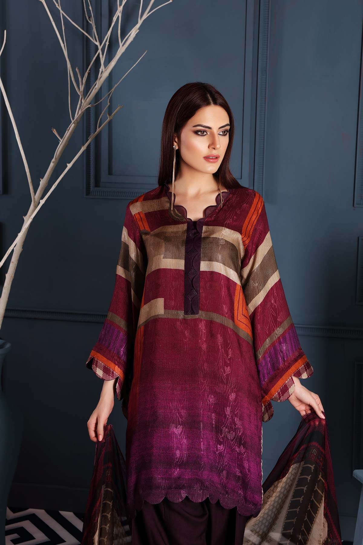 Charizma Combinations Embroidered Linen Collection – Grace CCW-03 - Image 2