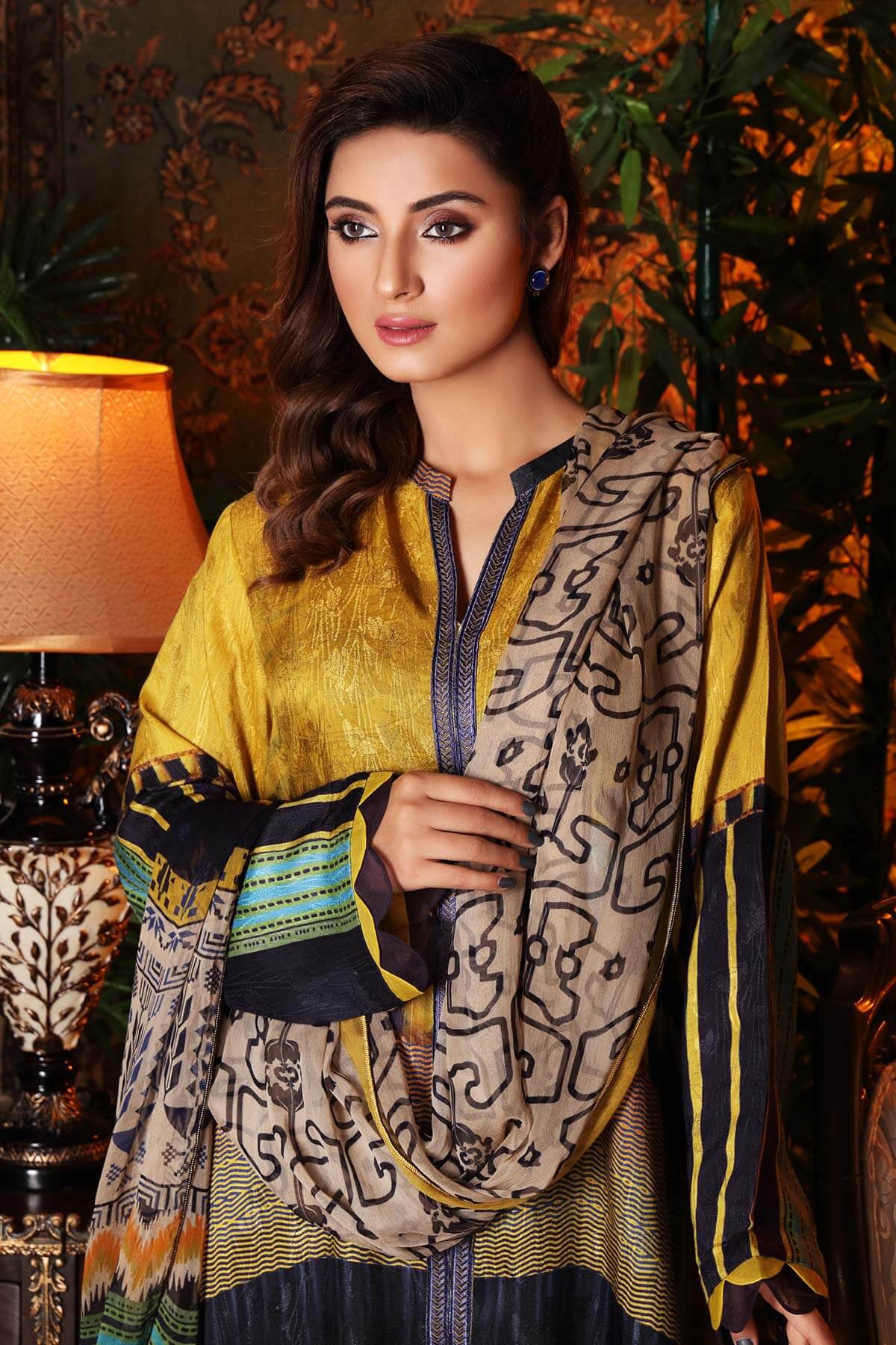 Charizma Combinations Embroidered Linen Collection – Sunshine CCW-08 - Image 3