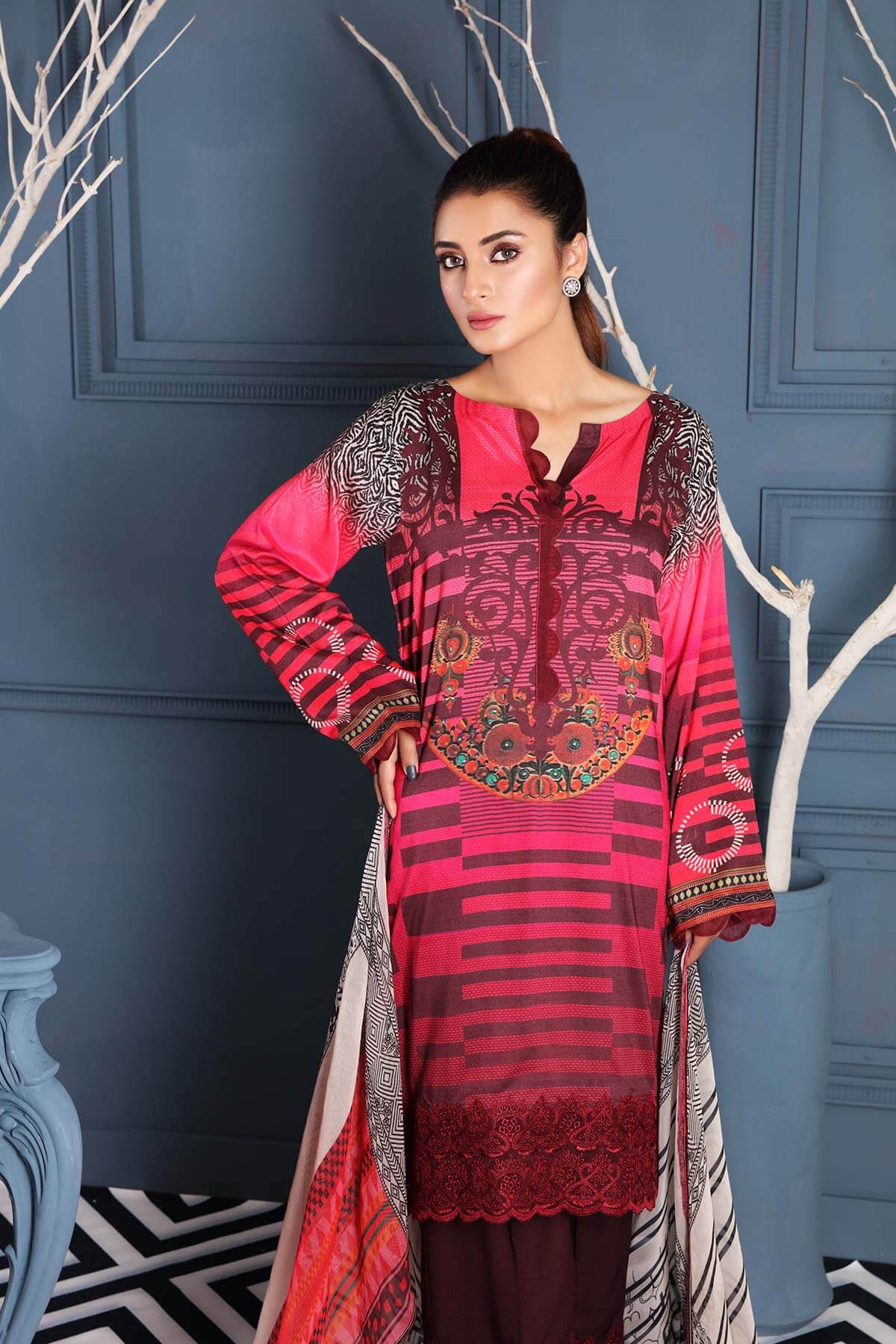 Charizma Combinations Embroidered Linen Collection – Sweet Melody CCW-11 - Image 3