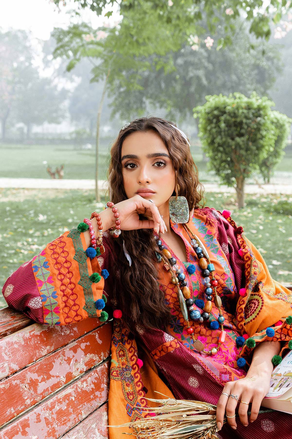 Charizma Masakali · Embroidered Masoori Jacquard with Embroidered Shawl – MSK-15 - Image 4