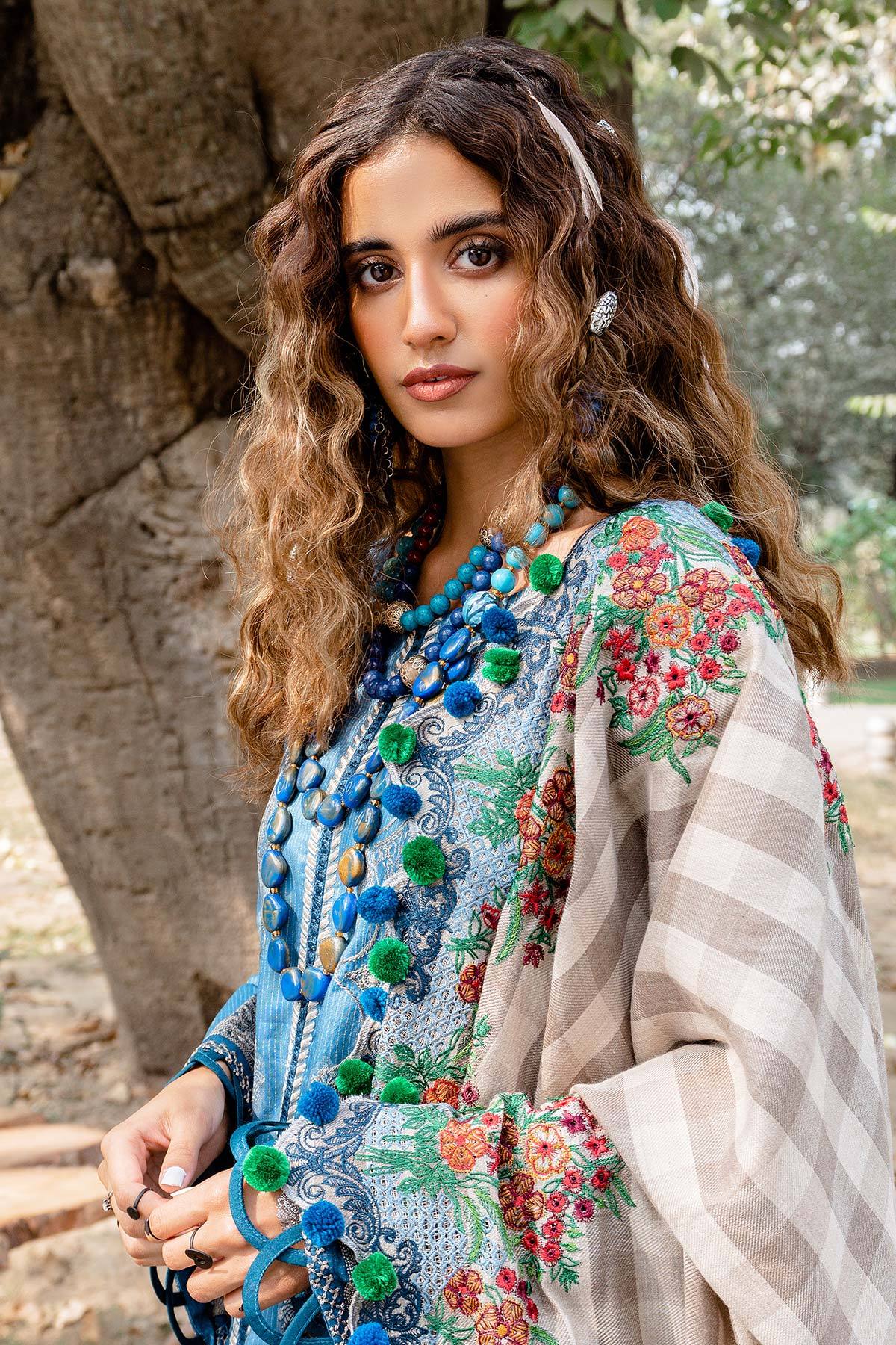 Charizma Masakali · Embroidered Masoori Jacquard with Embroidered Shawl – MSK-16 - Image 4